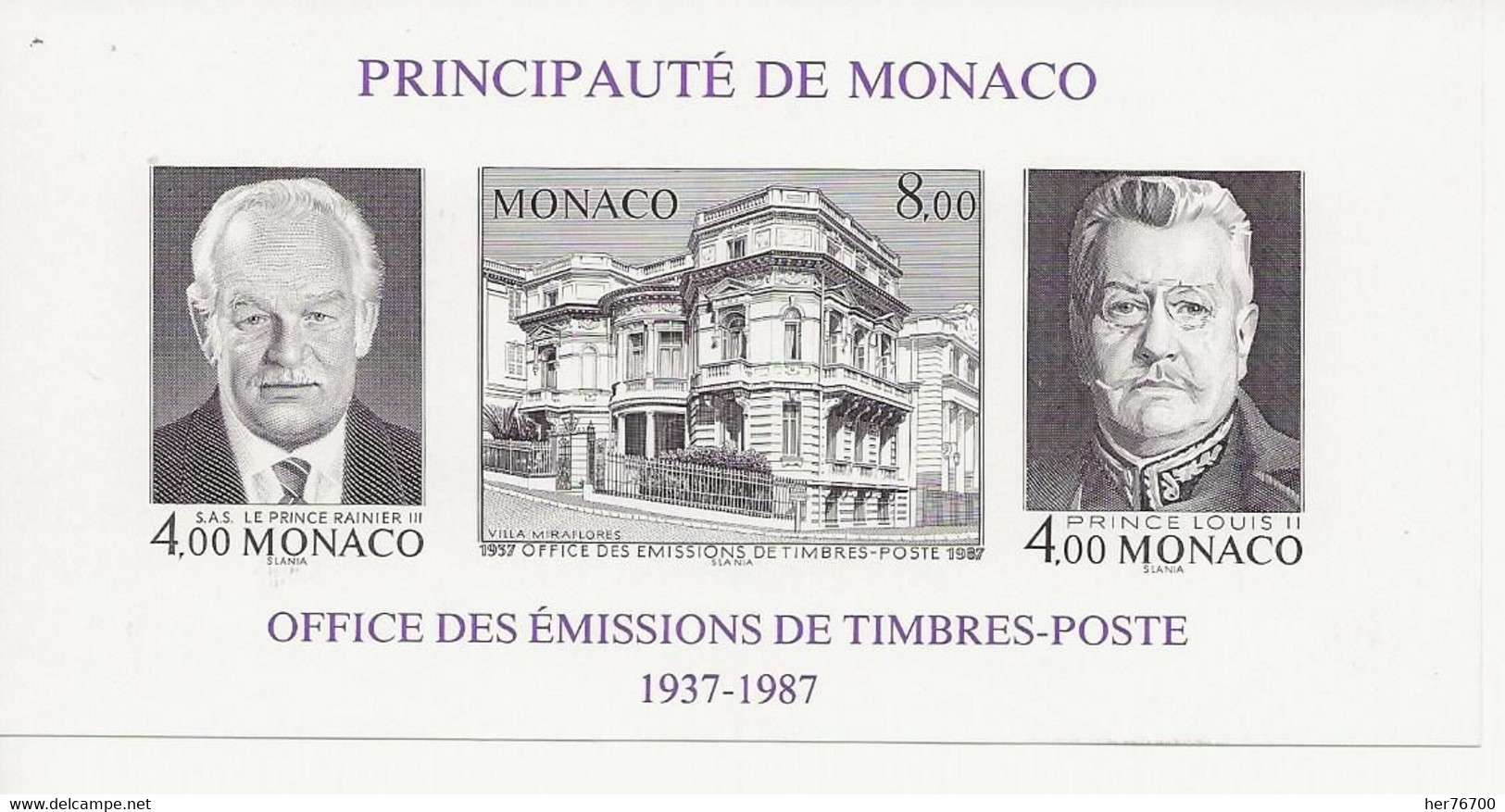 MONACO BLOC FEUILLET   NSDC **  N°39 A  NON DENTELE - Blocs