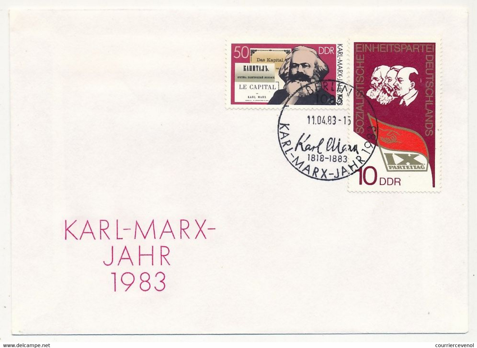 ALLEMAGNE DDR - 11 Enveloppes Karl-Marx Jahr 1983 + 1 Soda Stassfurt Karl Marx - Oblit. Diverses - Covers & Documents