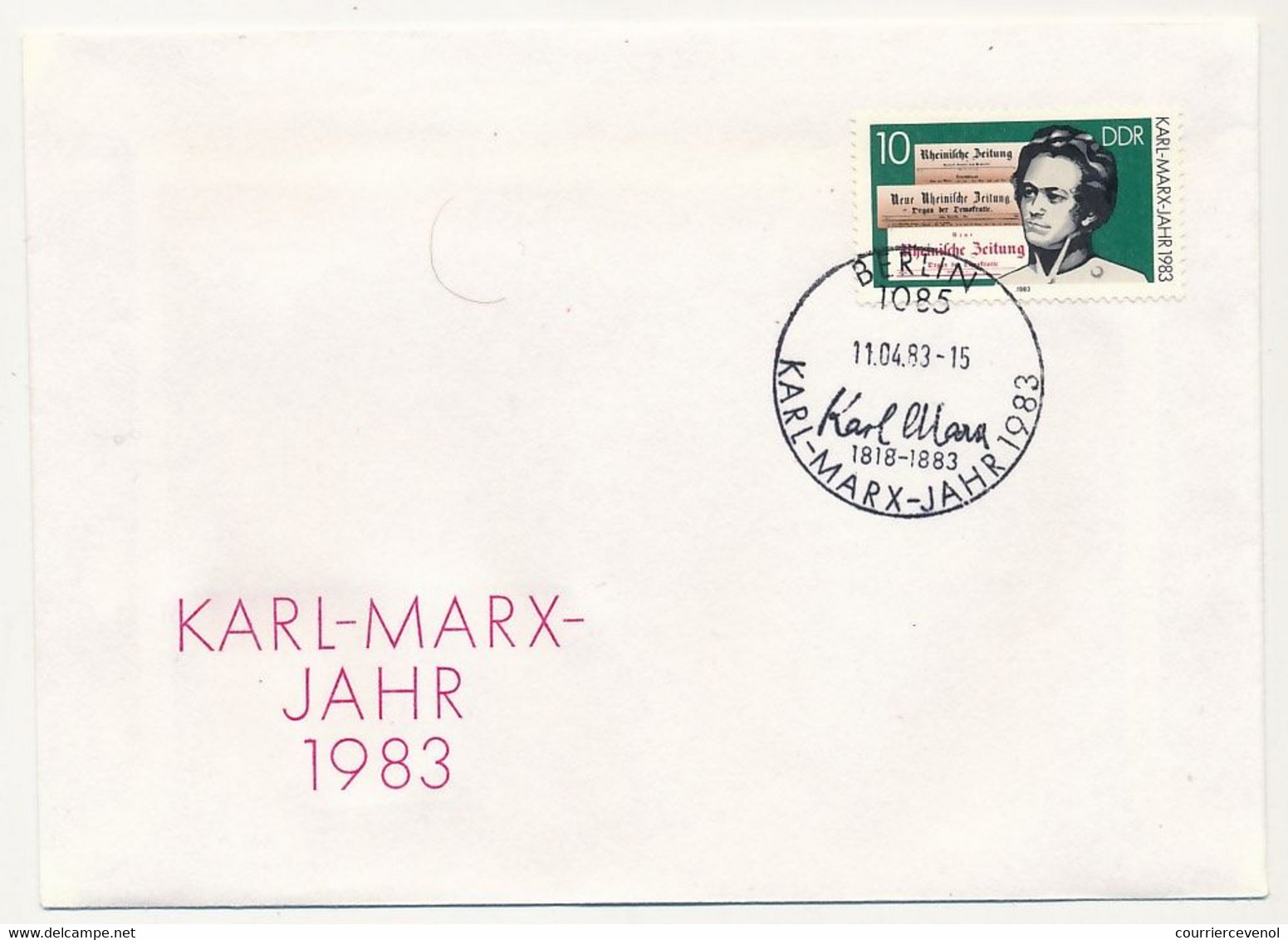 ALLEMAGNE DDR - 11 enveloppes Karl-Marx Jahr 1983 + 1 Soda Stassfurt Karl Marx - Oblit. diverses