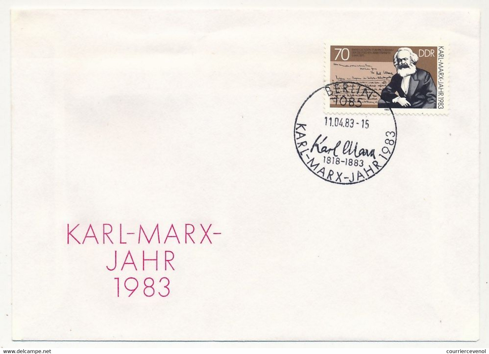ALLEMAGNE DDR - 11 enveloppes Karl-Marx Jahr 1983 + 1 Soda Stassfurt Karl Marx - Oblit. diverses