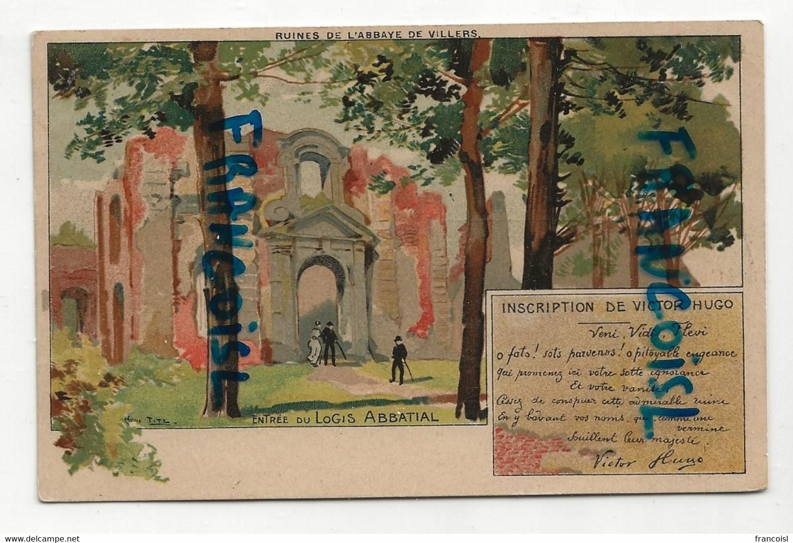 CPA. Belgique. Villers. Ruines De L'Abbaye. Entrée Du Logis Abbatial. Ill. Louis Titz. Hôtel Des Ruines. 1905 - Villers-la-Ville