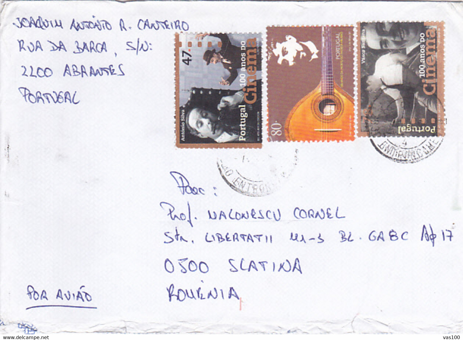 CINEMA, AUGUSTO HILARIO, STAMPS ON COVER, 1996, PORTUGAL - Covers & Documents