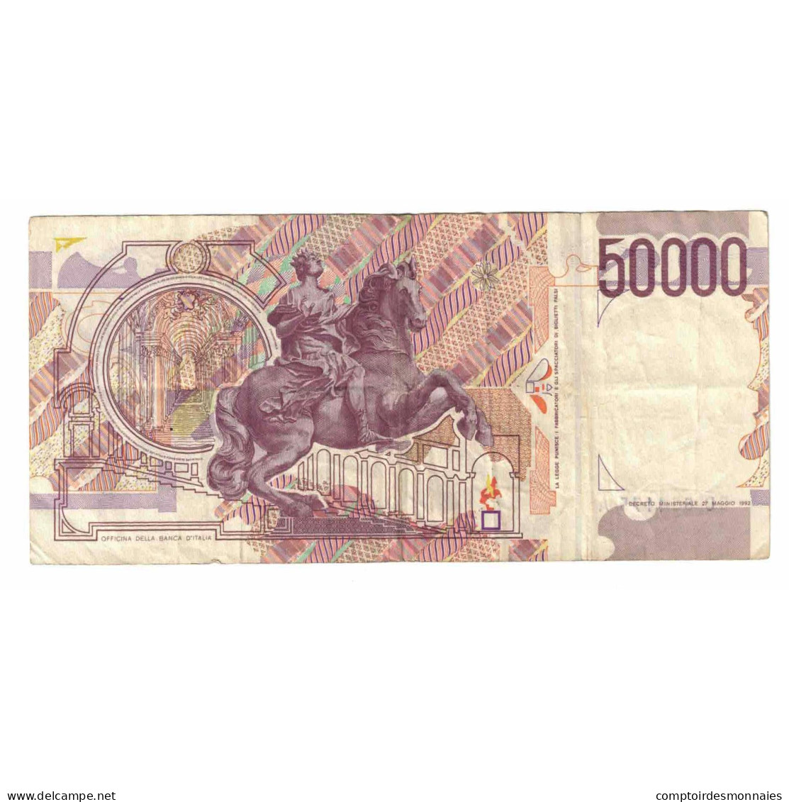 Billet, Italie, 50,000 Lire, 1992, 1992-05-27, KM:116c, TTB - 50000 Liras