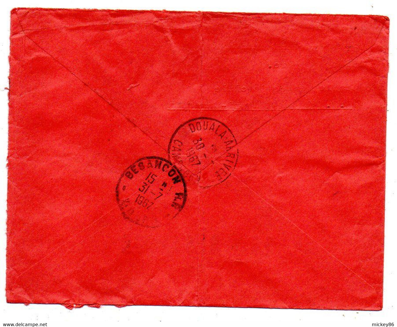 Cameroun-1967-lettre Recommandée BATOURI  Pour Besançon-25-tp Fleur (bougainvillier)   Seul Sur Lettre....cachet - Kameroen (1960-...)