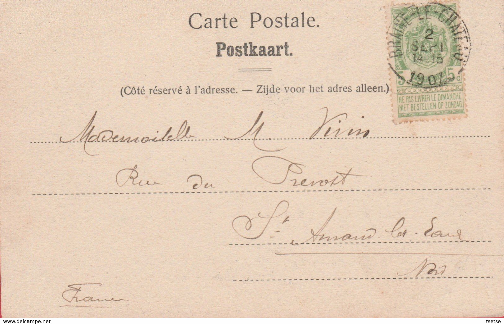 Braine-le-Château - Château Du Bois De Sam - 1907 ( Voir Verso ) - Kasteelbrakel