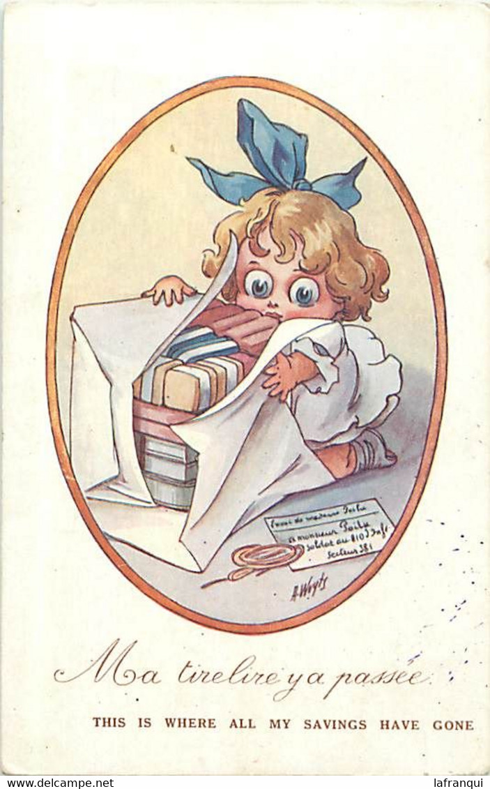 Themes Div-ref MM156-illustrateurs -illustrateur Enfants -wuyts -guerre 1914-18- Fillette Marraine Et Sa Tirelire - - Wuyts