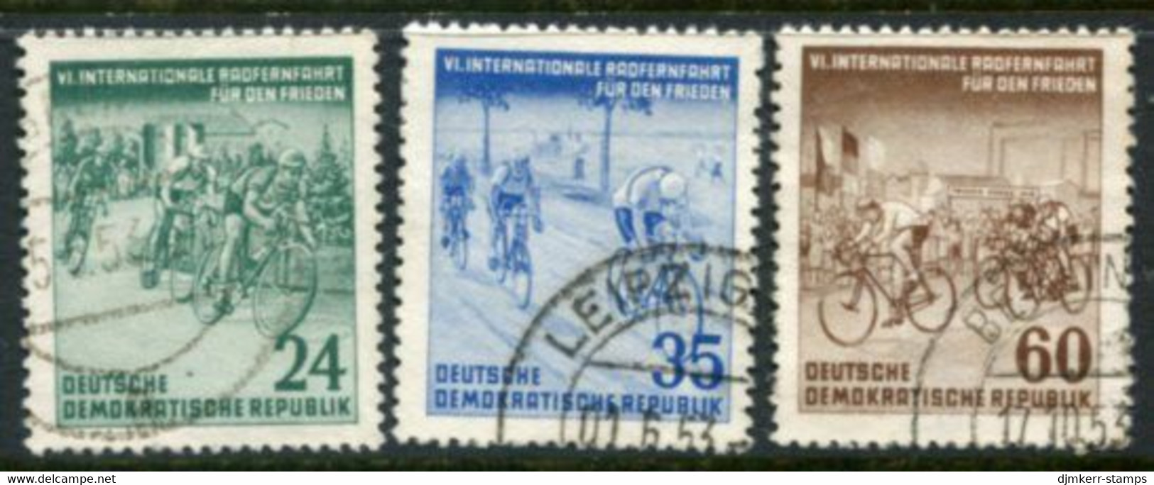 DDR / E. GERMANY 1953 Peace Cycle Tour Used..  Michel  355-57 - Gebraucht