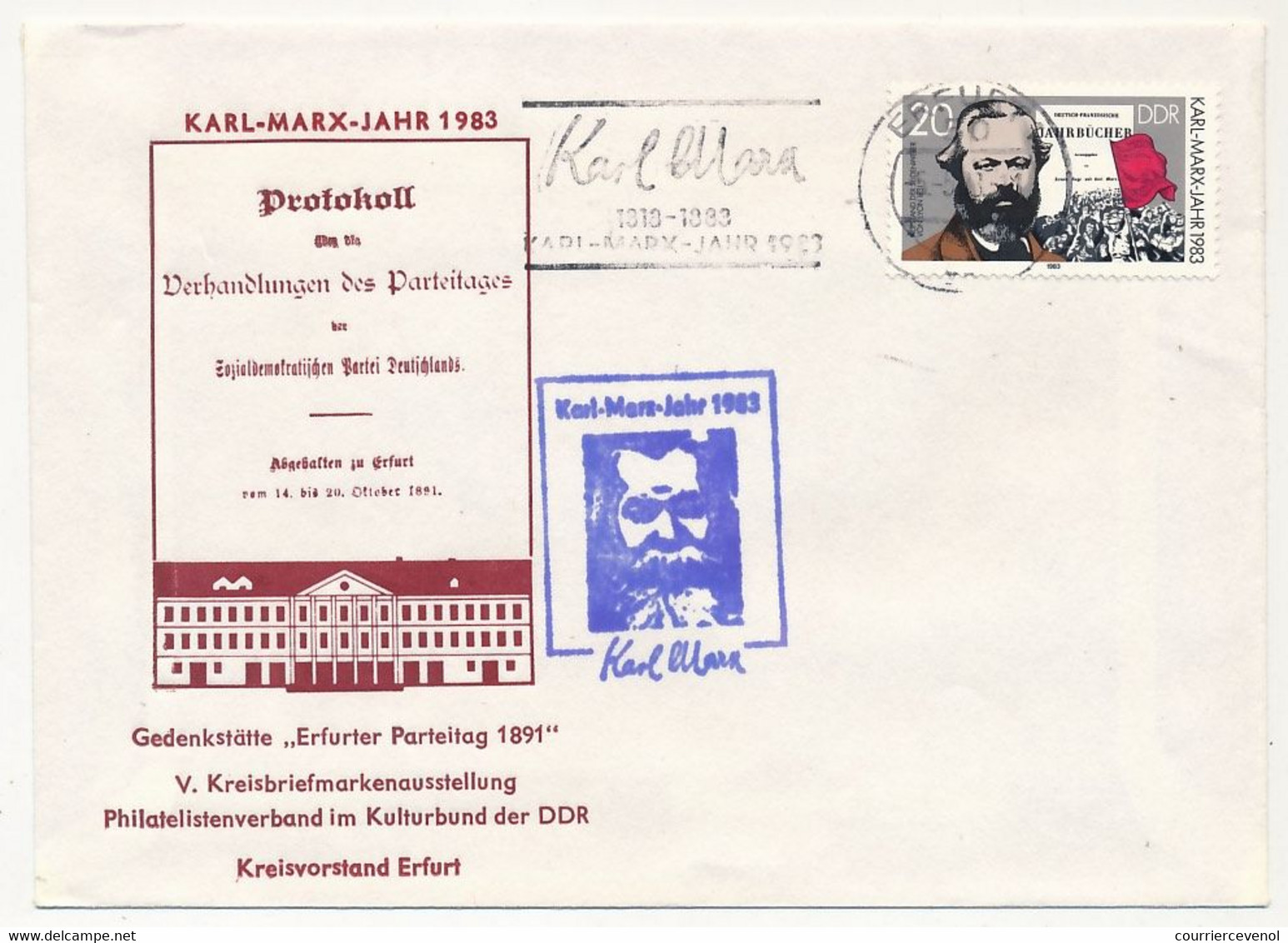 ALLEMAGNE DDR - 13 Documents Thème Karl-Marx - Oblitérations Diverses - Storia Postale