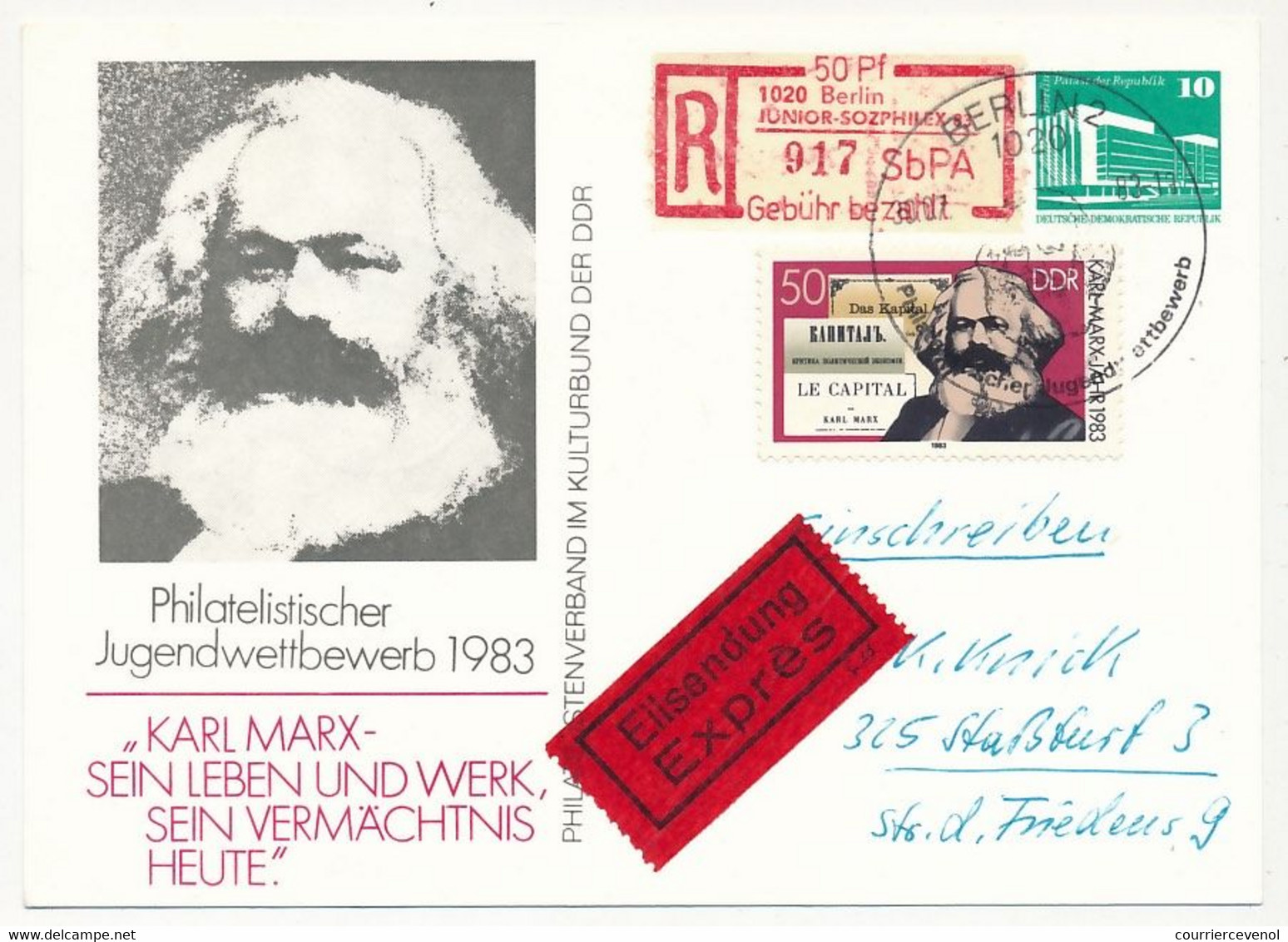 ALLEMAGNE DDR - 13 documents thème Karl-Marx - Oblitérations diverses