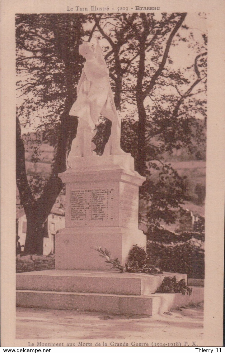 Cpa 81 Brassac Le Monument Aux Morts De La Grande Guerre - Brassac