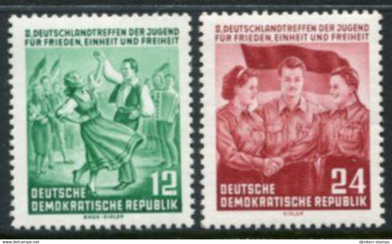 DDR / E. GERMANY 1954 Youth Meeting  MNH / **.  Michel  428-29 - Unused Stamps