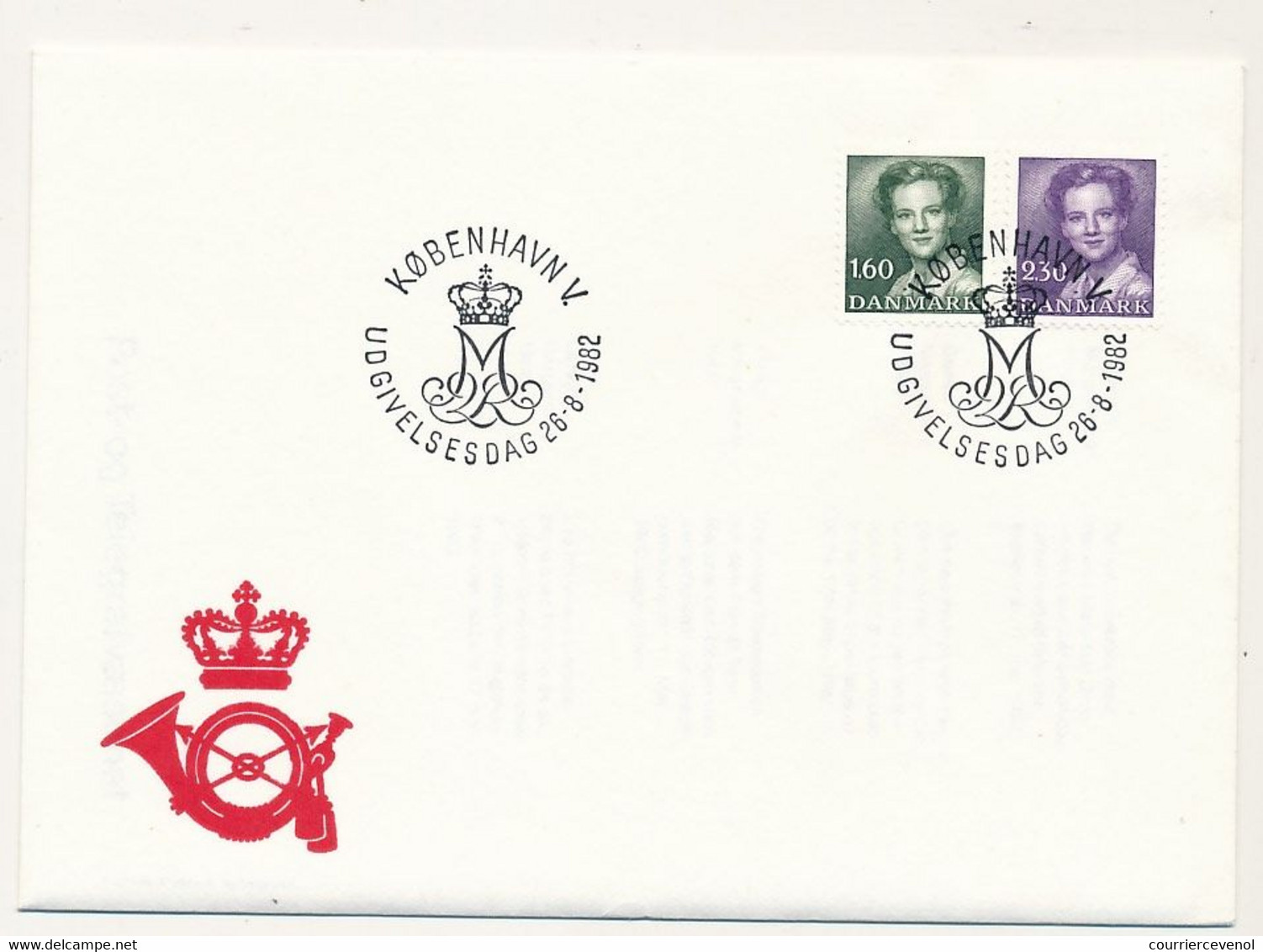 DANEMARK => 3 Enveloppes FDC - La Reine Margrethe II - 1982 - FDC