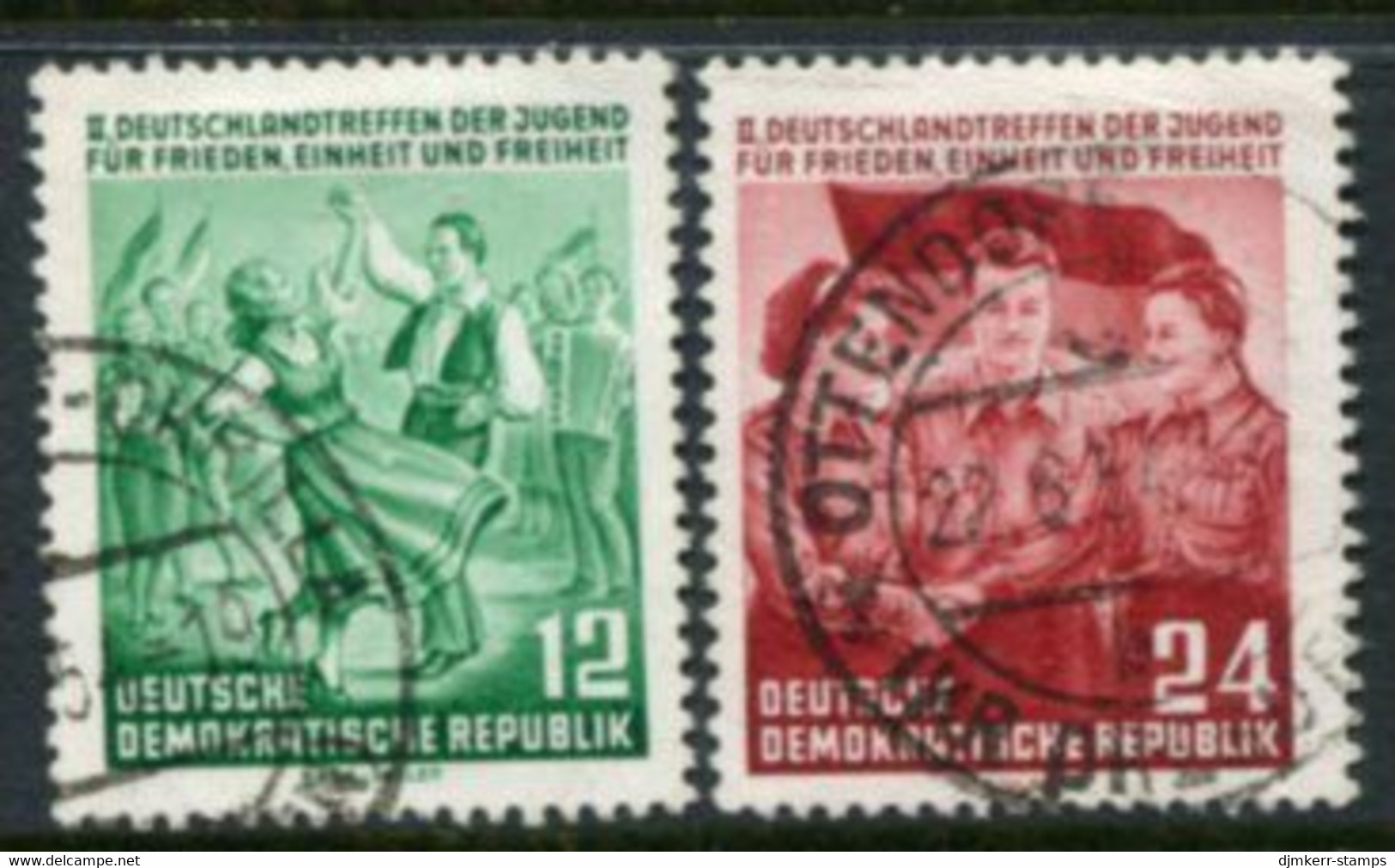 DDR / E. GERMANY 1954 Youth Meeting Used.  Michel  428-29 - Used Stamps