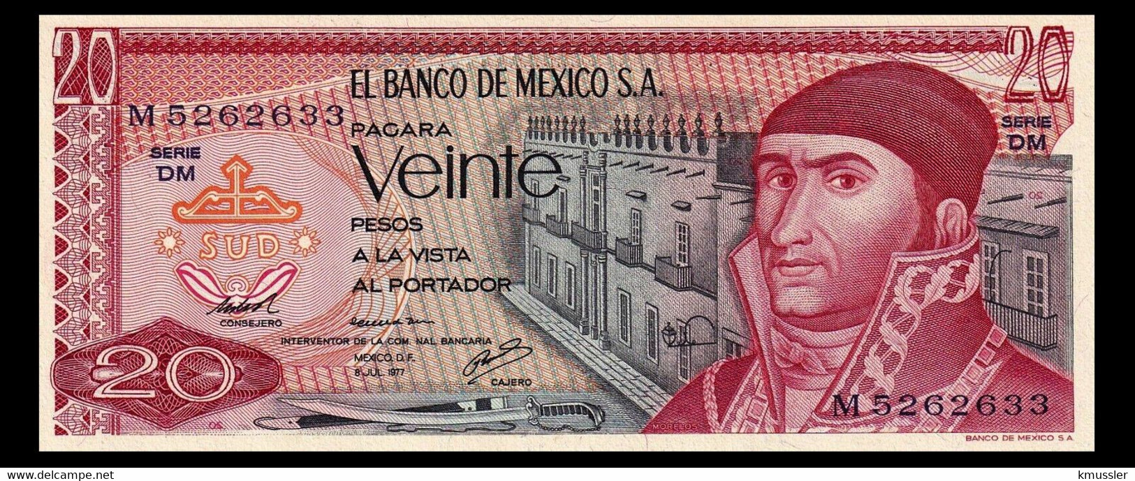 # # # Banknote Mexiko (Mexico) 20 Pesos 1977 UNC # # # - Mexico