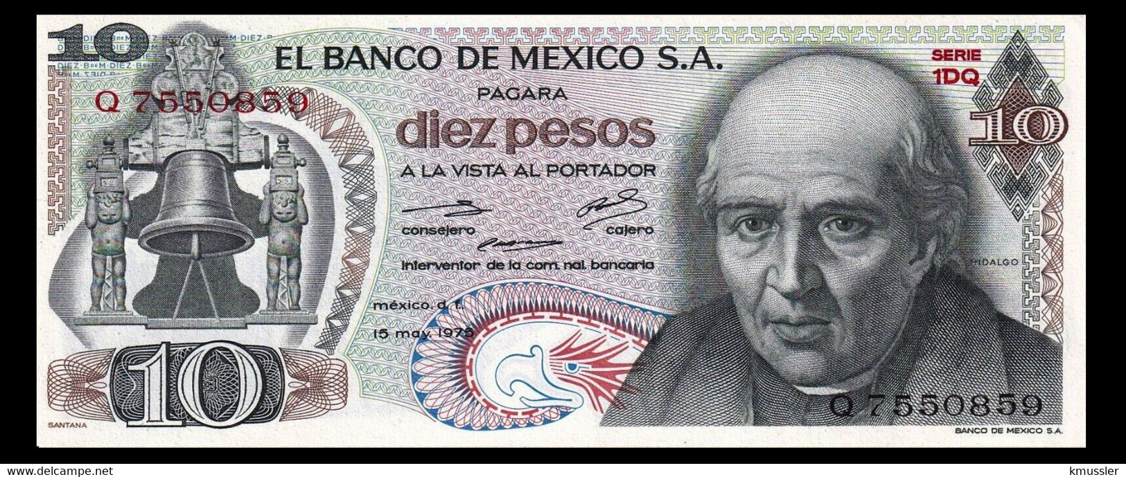 # # # Banknote Mexiko (Mexico) 10 Pesos 1975 UNC # # # - Mexico