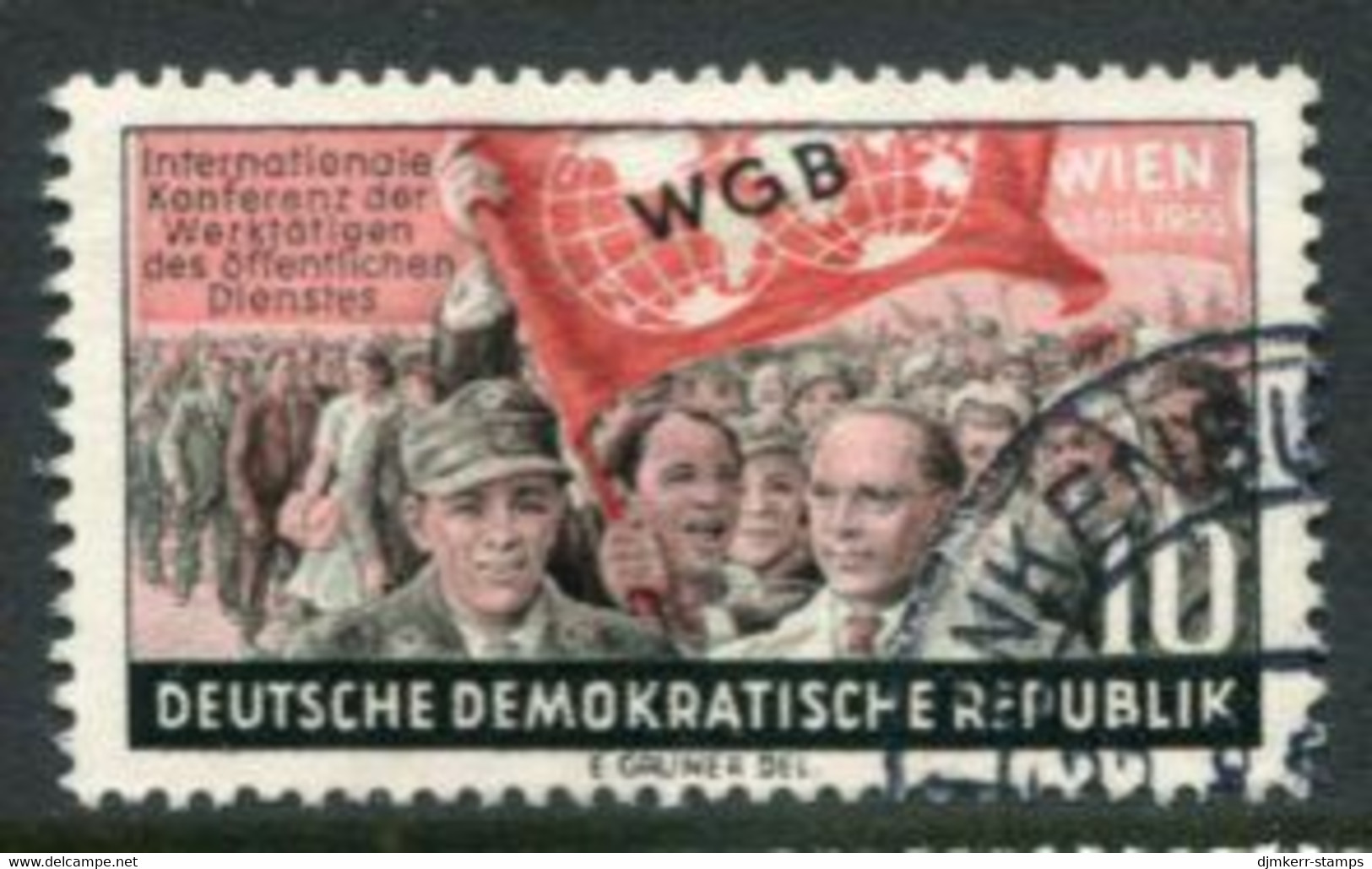 DDR / E. GERMANY 1955 Public Service Trades Union Conference  Used.  Michel  452 - Gebraucht