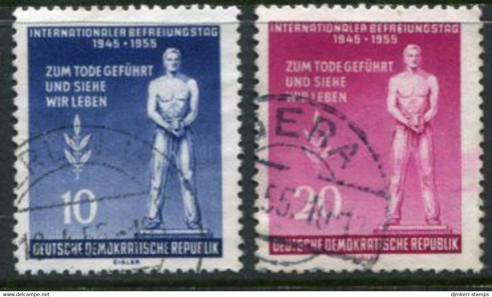 DDR / E. GERMANY 1955 Liberation Day Used.  Michel  459-60 - Gebraucht