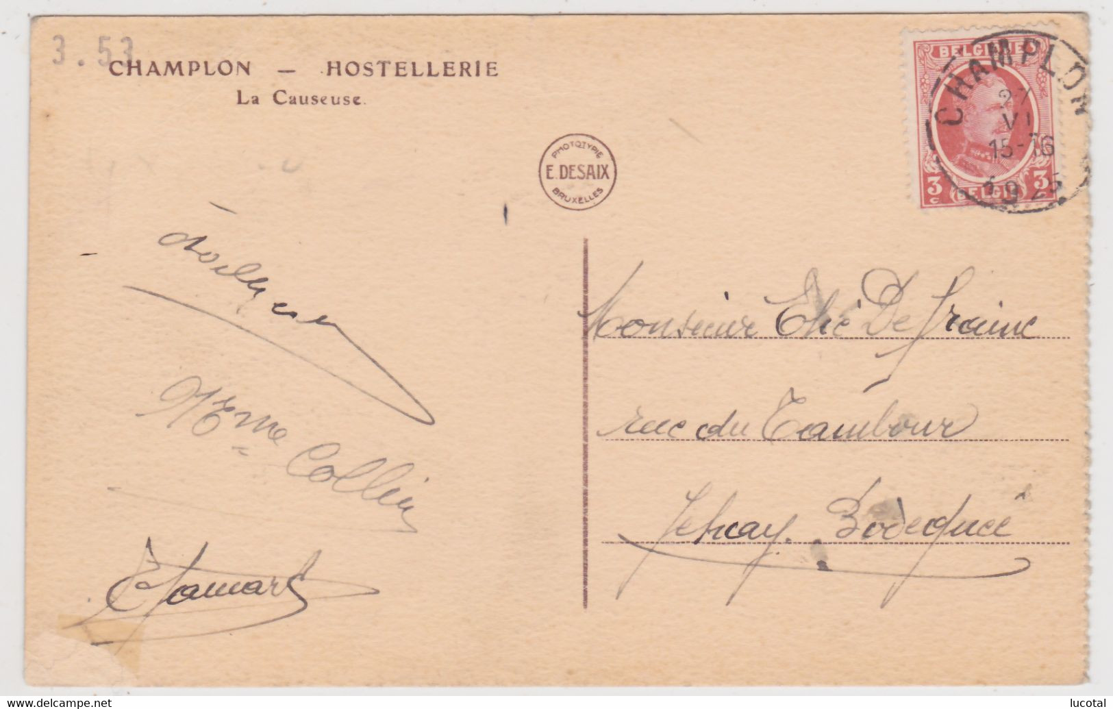 Champlon - Hostellerie - La Causeuse - Edit. E. Desaix - Tenneville