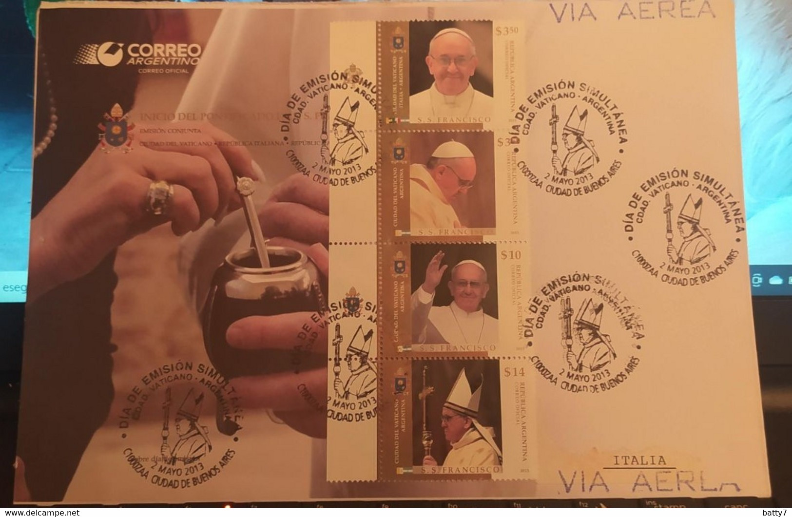 ARGENTINA - VATICANO - PAPA FRANCESCO 2013 - Storia Postale