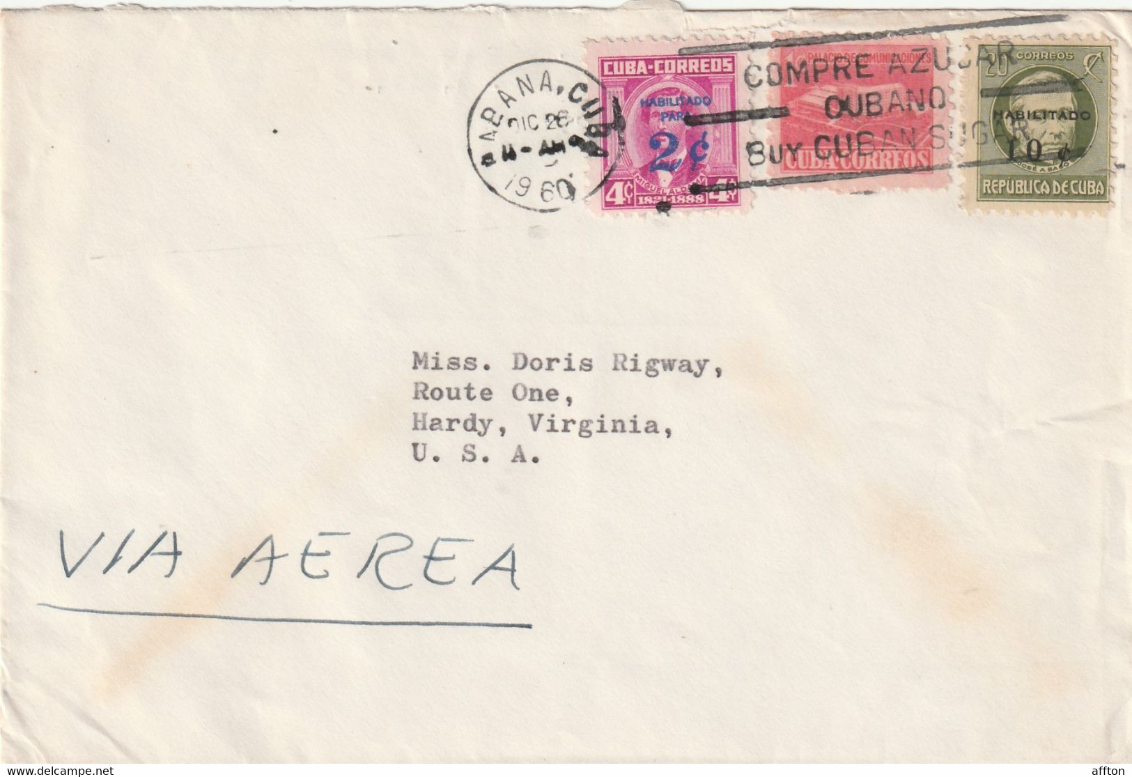 Havana Cuba 1960 Cover Mailed - Covers & Documents