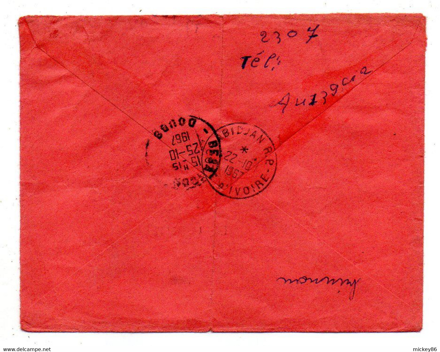 Côte D'Ivoire-1967- Lettre Recommandée DALOA Pour Besançon-25-tp Cueillette Bananes Seul Sur Lettre...cachet...à Saisir - Côte D'Ivoire (1960-...)