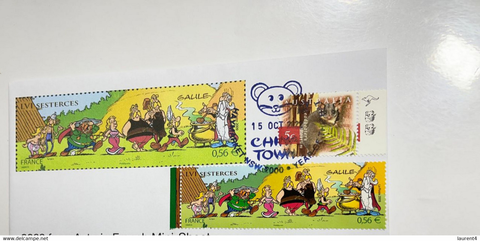 (3 L 42) Asterix (Asterix France Issue Stamp) (+ Australia Reprint Possum Stamp) - Le Banquet - Sonstige & Ohne Zuordnung