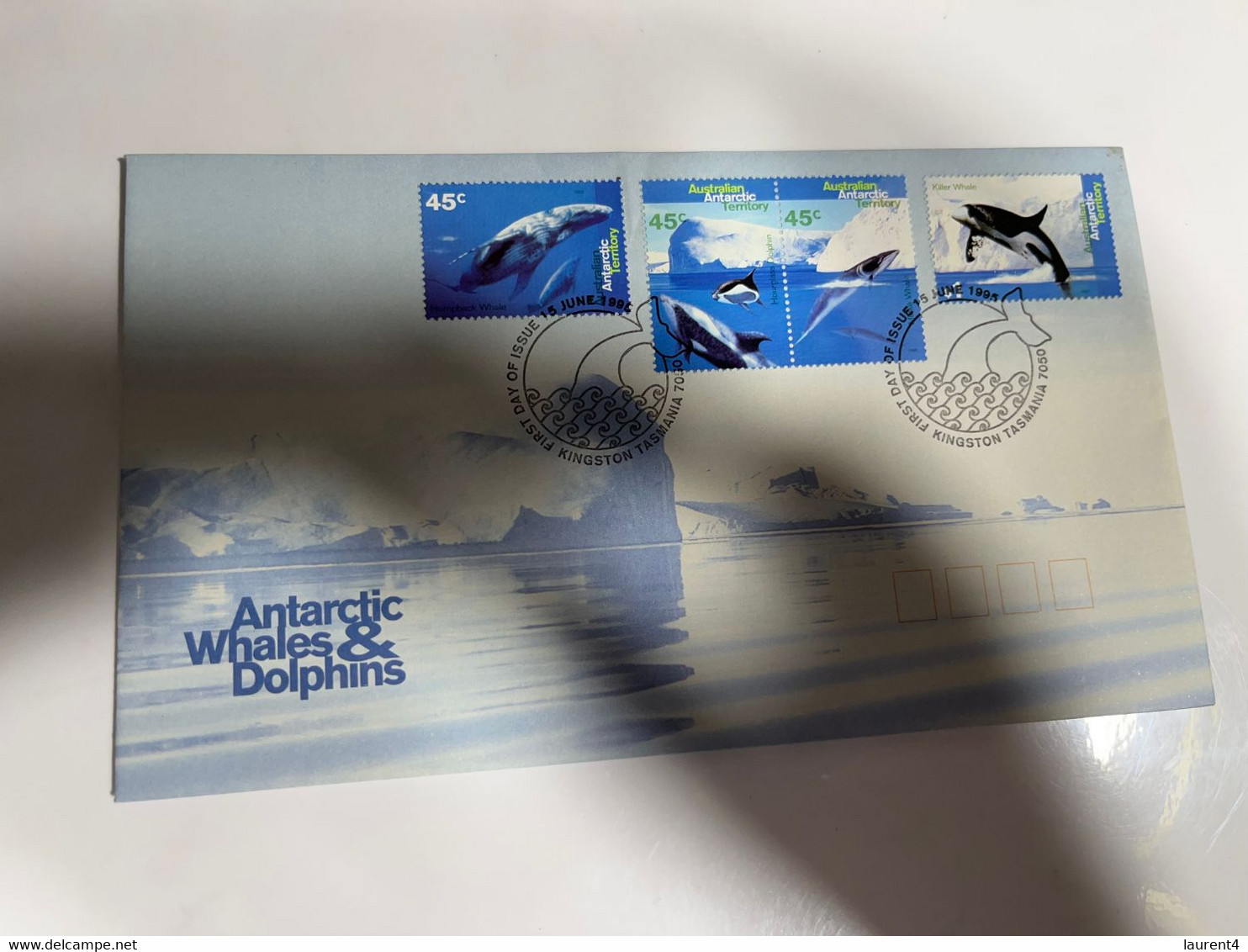 (3 L 44) Australia FDC Cover - Envelope Premier Jour - Posted - AAT Whale & Dolphins (1994) - FDC