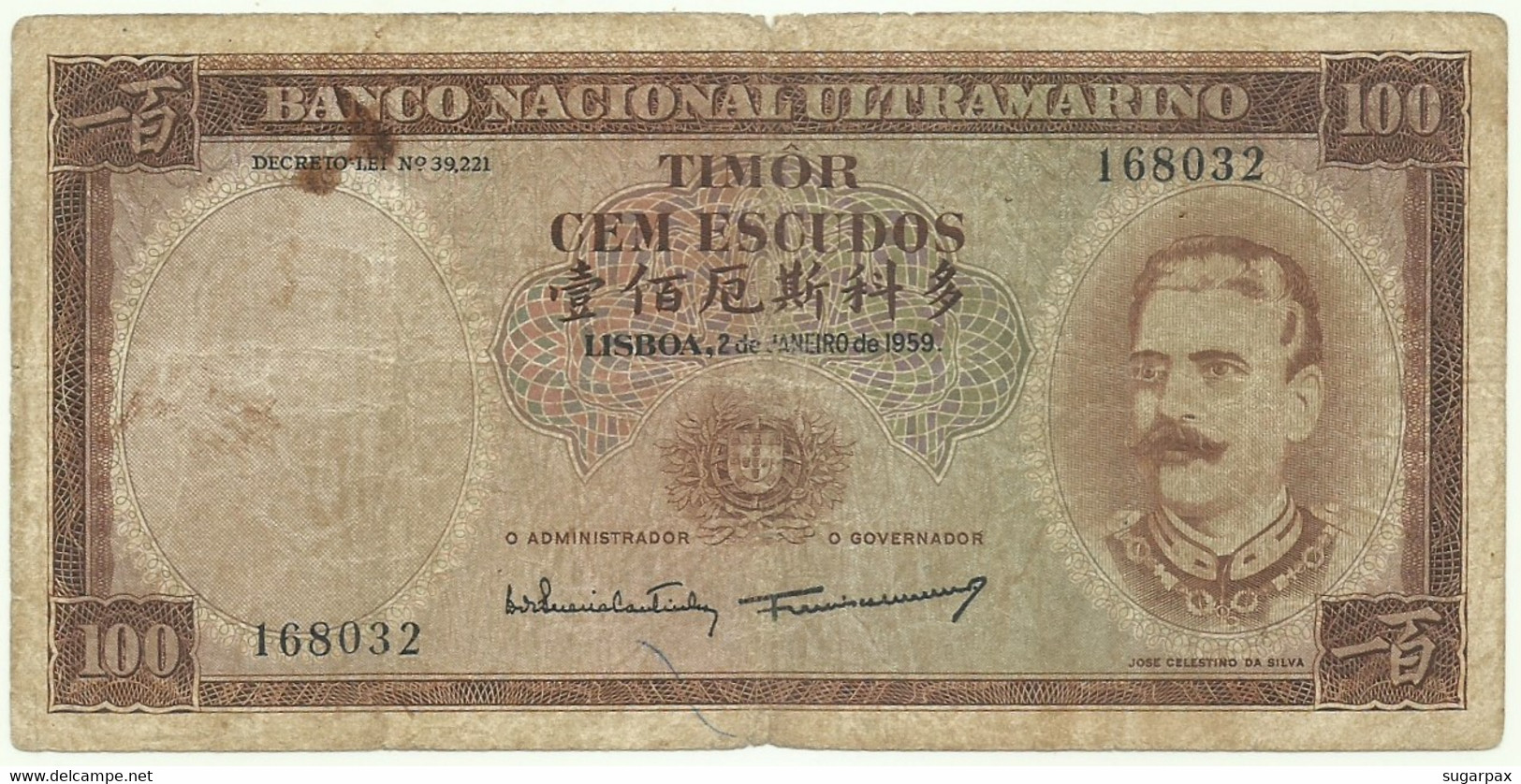 Timor - 100 Escudos - 2.1.1959 - P 24 - Sign. 9 - José Celestino Da Silva - Timor