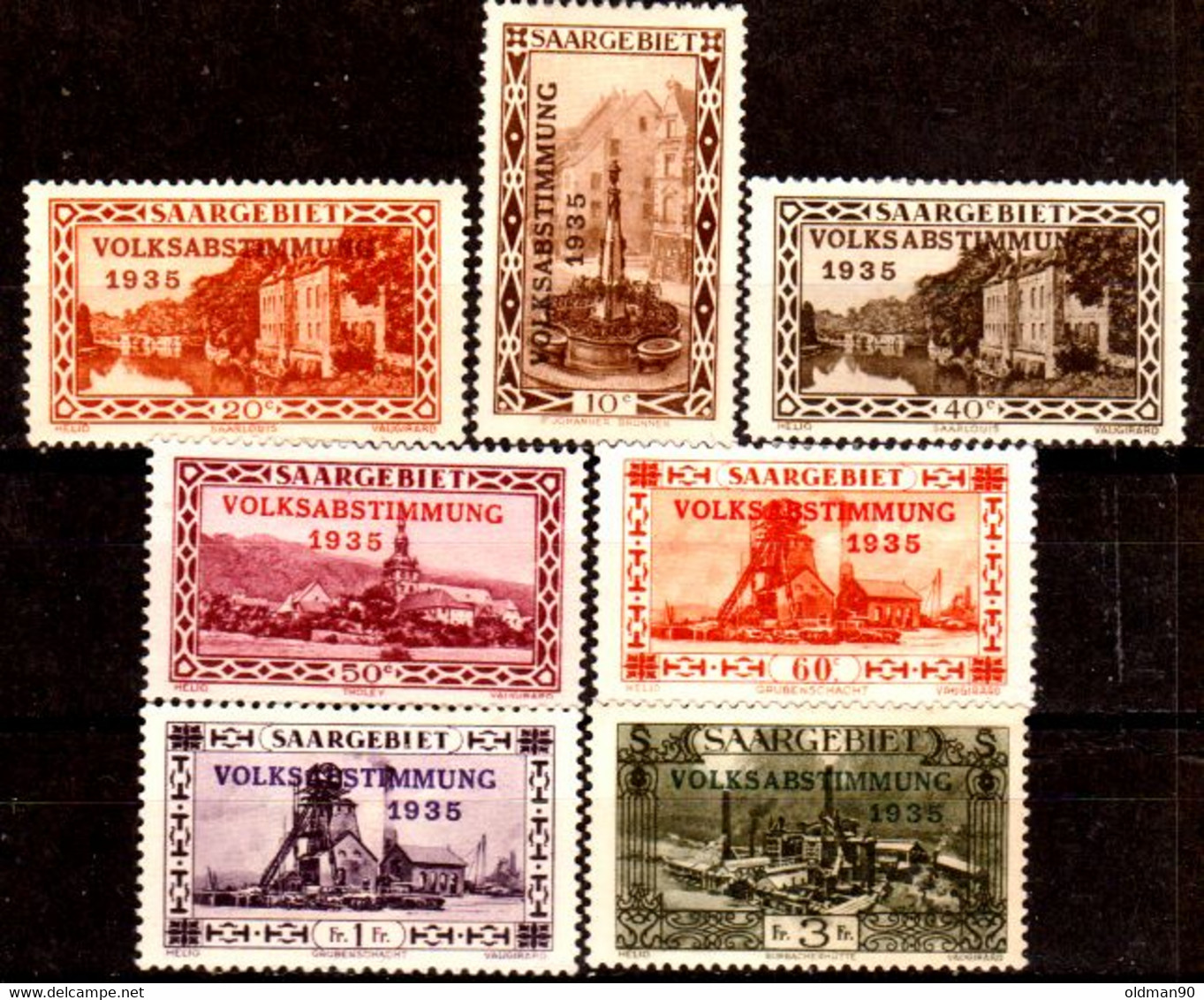 Sarre-146- Original Values Issued In 1935 (+) Hinged - Quality In Your Opinion. - Other & Unclassified