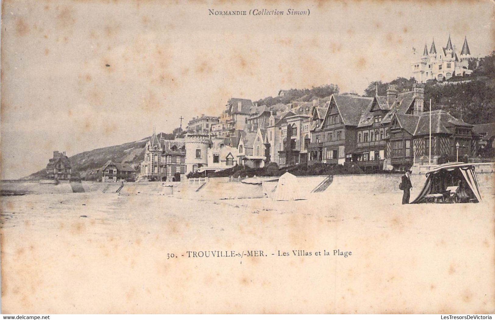 CPA - 14 - TROUVILLE SUR MER - Les Villas Et La Plage - Précurseur - Dos Non Divisé - Trouville