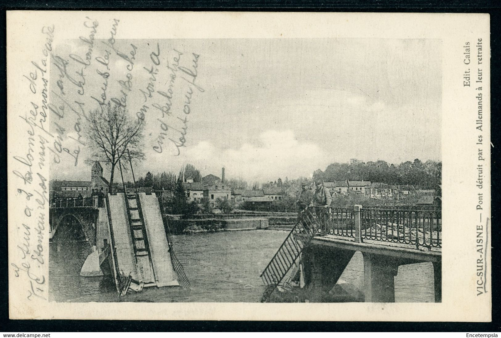 CPA - Carte Postale - France - Vic Sur Aisne - Pont Détruit Par Les Allemands à Leur Retraite (CP21883) - Vic Sur Aisne