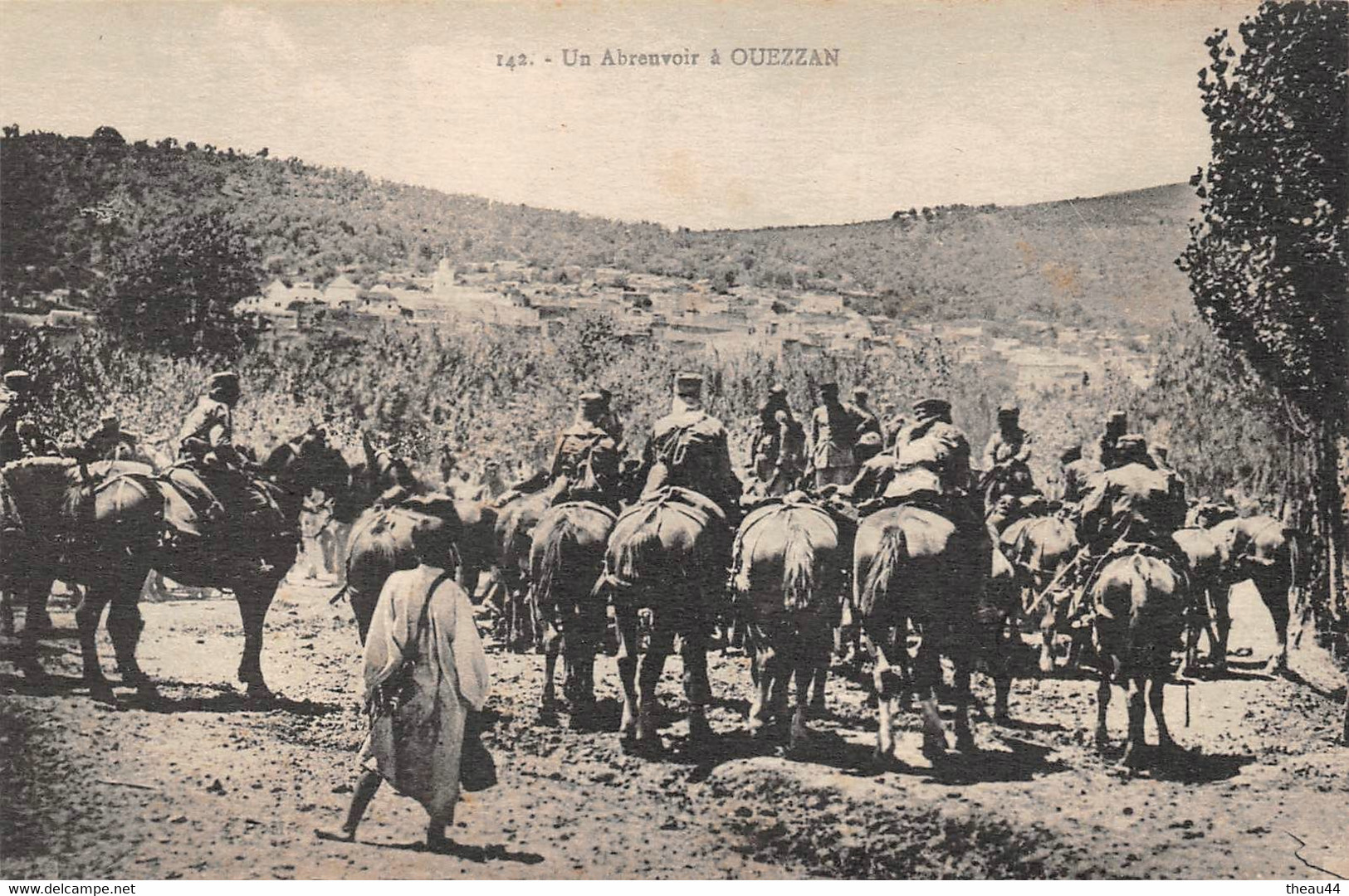 MAROC  -  Lot De 2 Cartes Pendant La Guerre Du RIF -  OUEZZAN  -  Un Abreuvoir  -  Vue Générale - Altri & Non Classificati