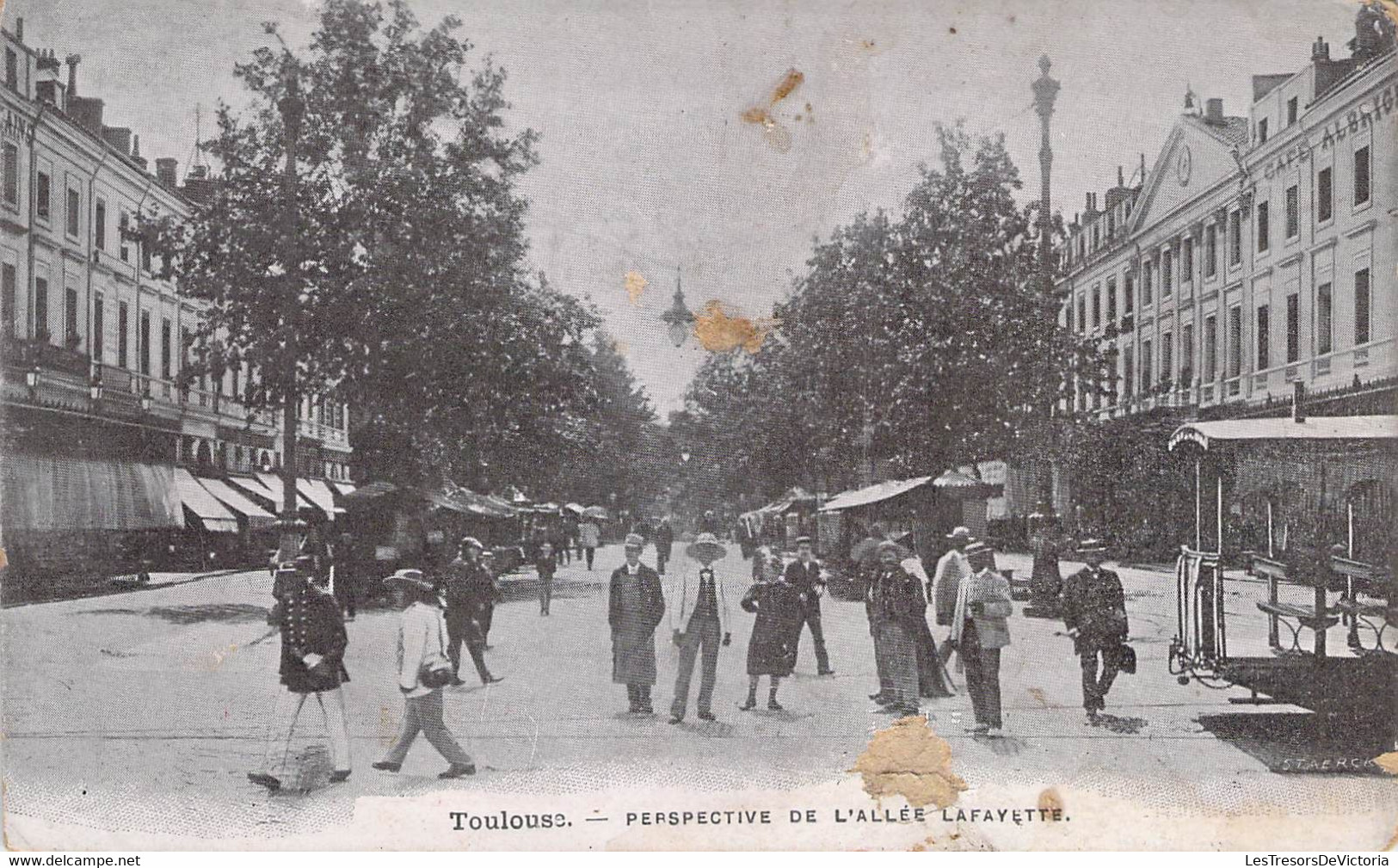 CPA - 27 - TOULOUSE - Perspective De L'Allée LAFAYETTE - Publicité CACAO SAINTOIN - Animation - Commerce - Toulouse