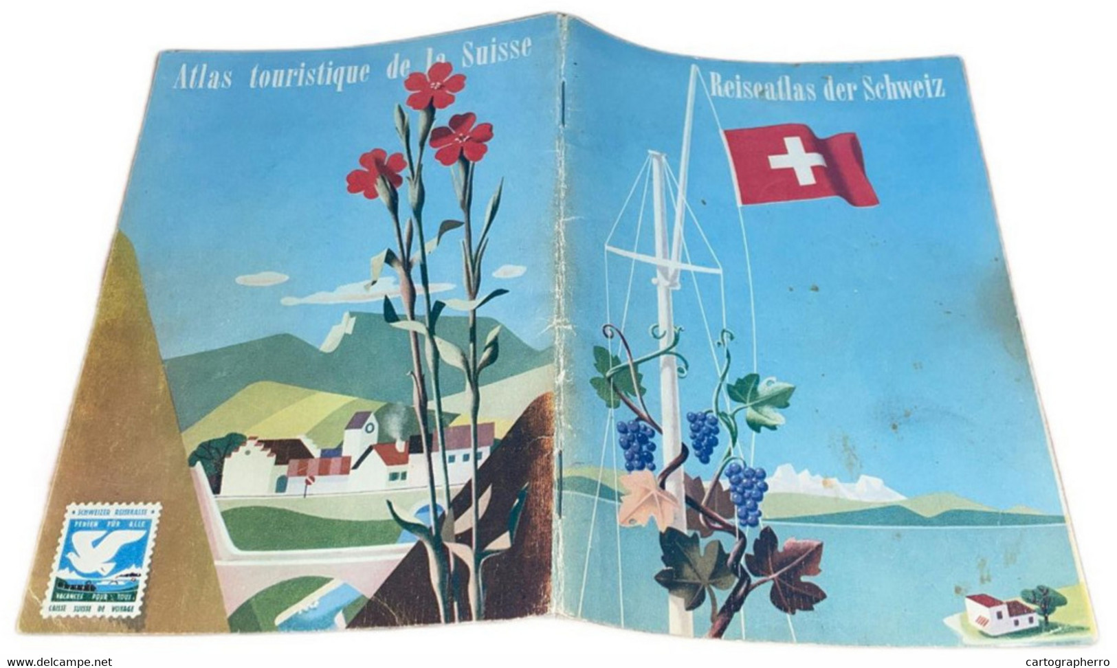 Reiseatlas Der Schweiz 1939, Scale 1:400.000, Switzerland Map, Atlas Touristique De La Suisse 12.5 X 17.5 Cm - Cartes Topographiques