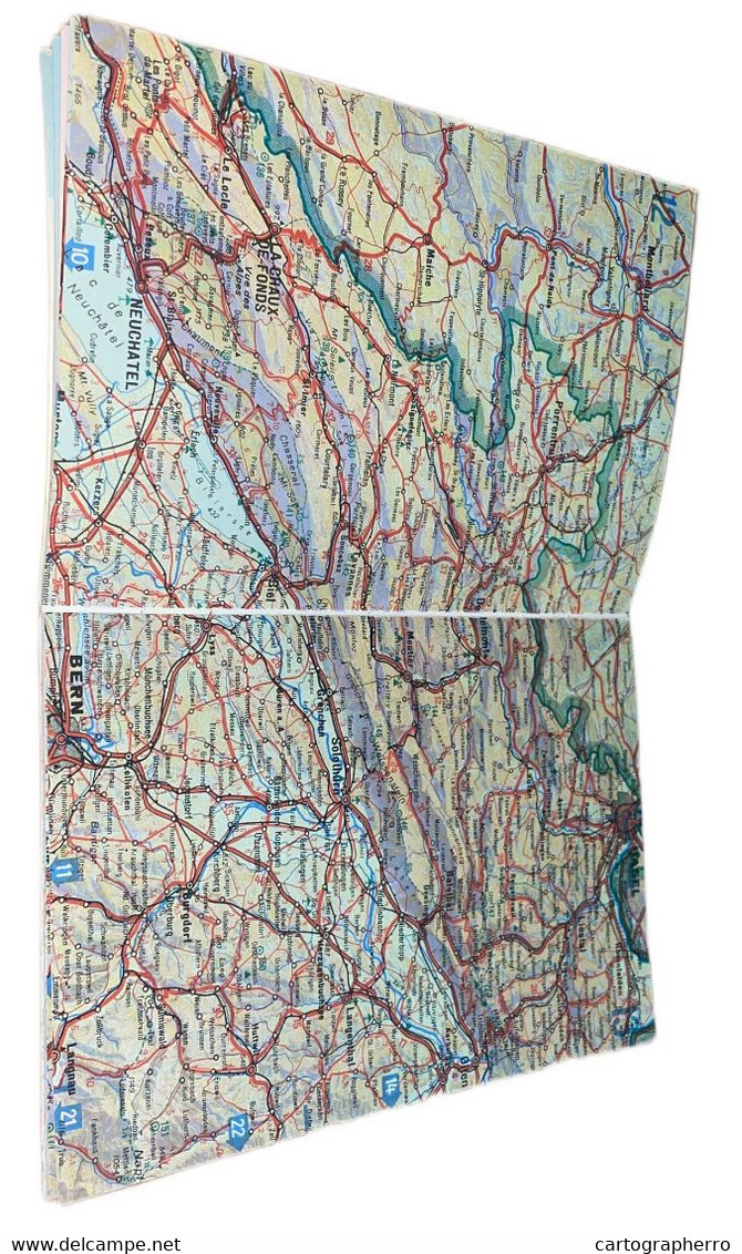 Reiseatlas Der Schweiz 1939, Scale 1:400.000, Switzerland Map, Atlas Touristique De La Suisse 12.5 X 17.5 Cm - Cartes Topographiques