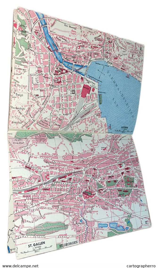 Reiseatlas der Schweiz 1939, scale 1:400.000, Switzerland map, Atlas touristique de la Suisse 12.5 x 17.5 cm