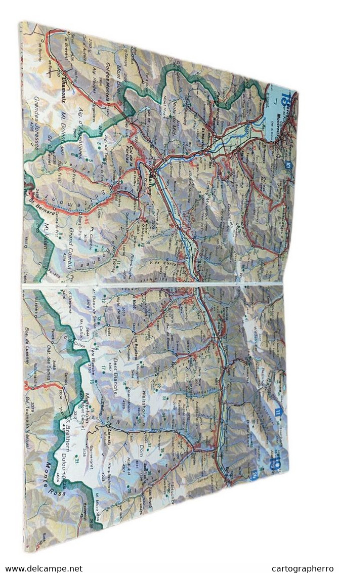 Reiseatlas der Schweiz 1939, scale 1:400.000, Switzerland map, Atlas touristique de la Suisse 12.5 x 17.5 cm