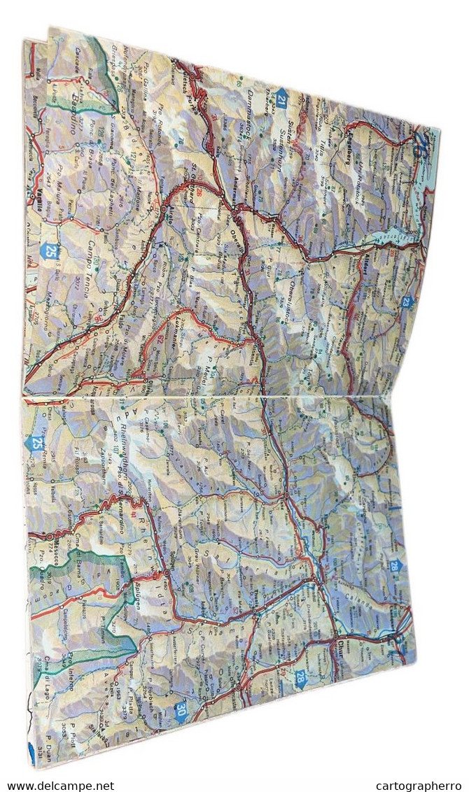 Reiseatlas der Schweiz 1939, scale 1:400.000, Switzerland map, Atlas touristique de la Suisse 12.5 x 17.5 cm