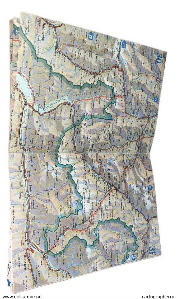 Reiseatlas der Schweiz 1939, scale 1:400.000, Switzerland map, Atlas touristique de la Suisse 12.5 x 17.5 cm