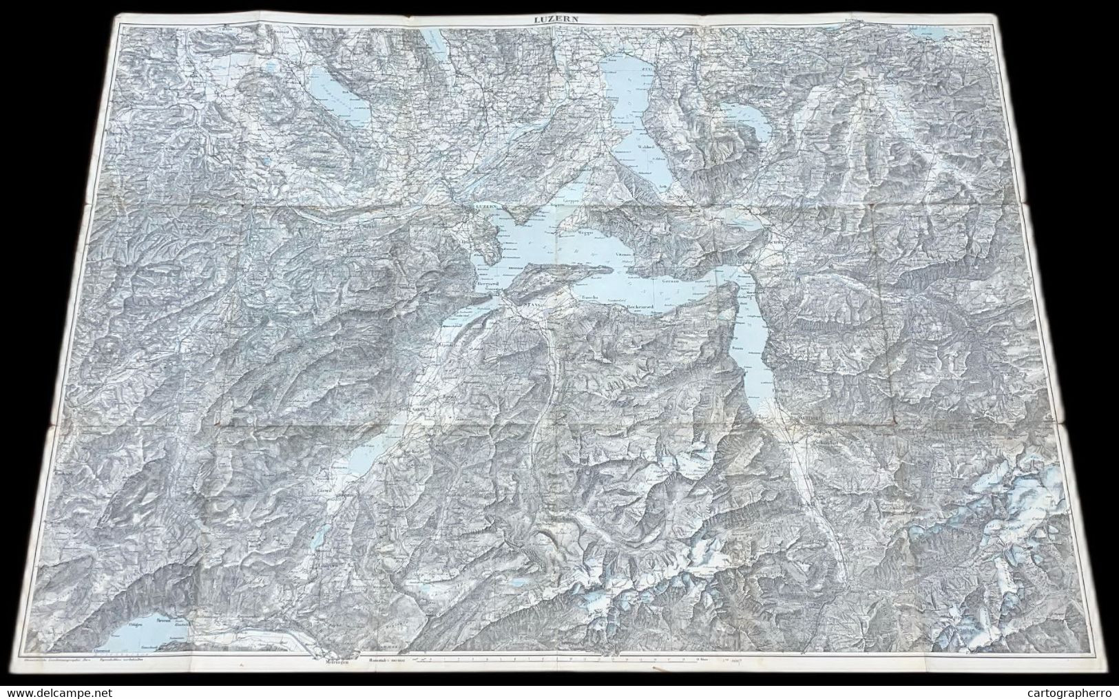 Topographical Map Switzerland Luzern Scale 1:100.000 - Cartes Topographiques
