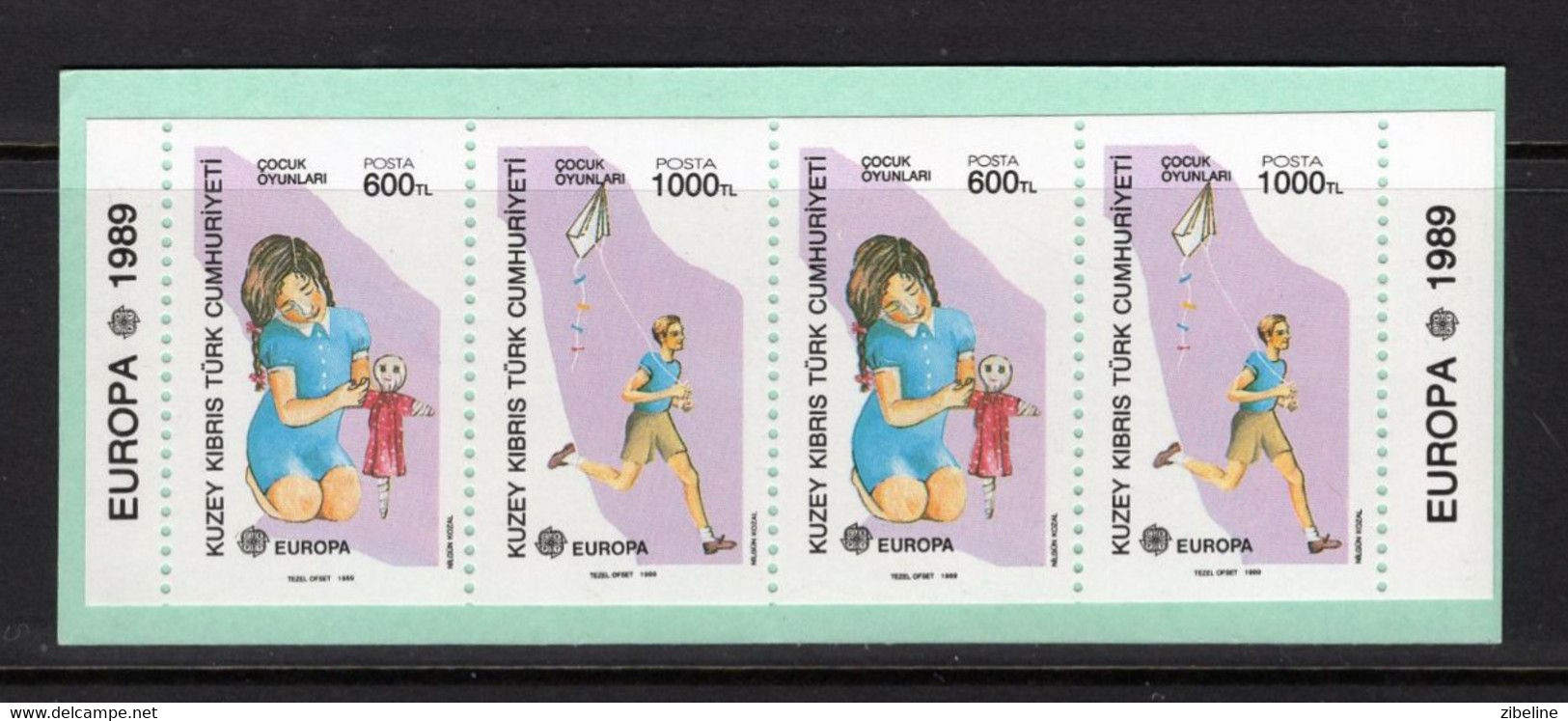 ZIBELINE EUROPA CEPT   1989 CHYPRE CYPRUS JEUX ENFANTS POUPEE CERF VOLANT CARNET BOOKLET TIMBRES  XX MNH - Bambole