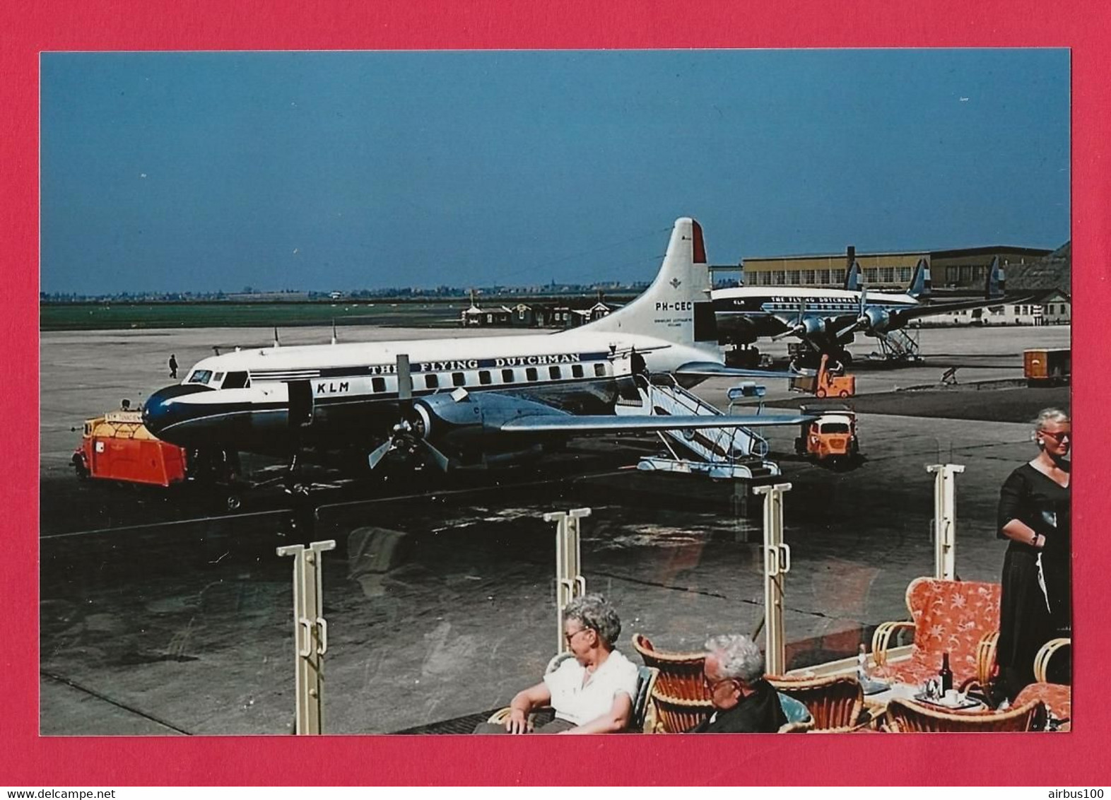 BELLE PHOTO REPRODUCTION AVION PLANE FLUGZEUG - DOUGLAS KLM THE FLYING DUTCHMAN - TERRASSE - Luftfahrt