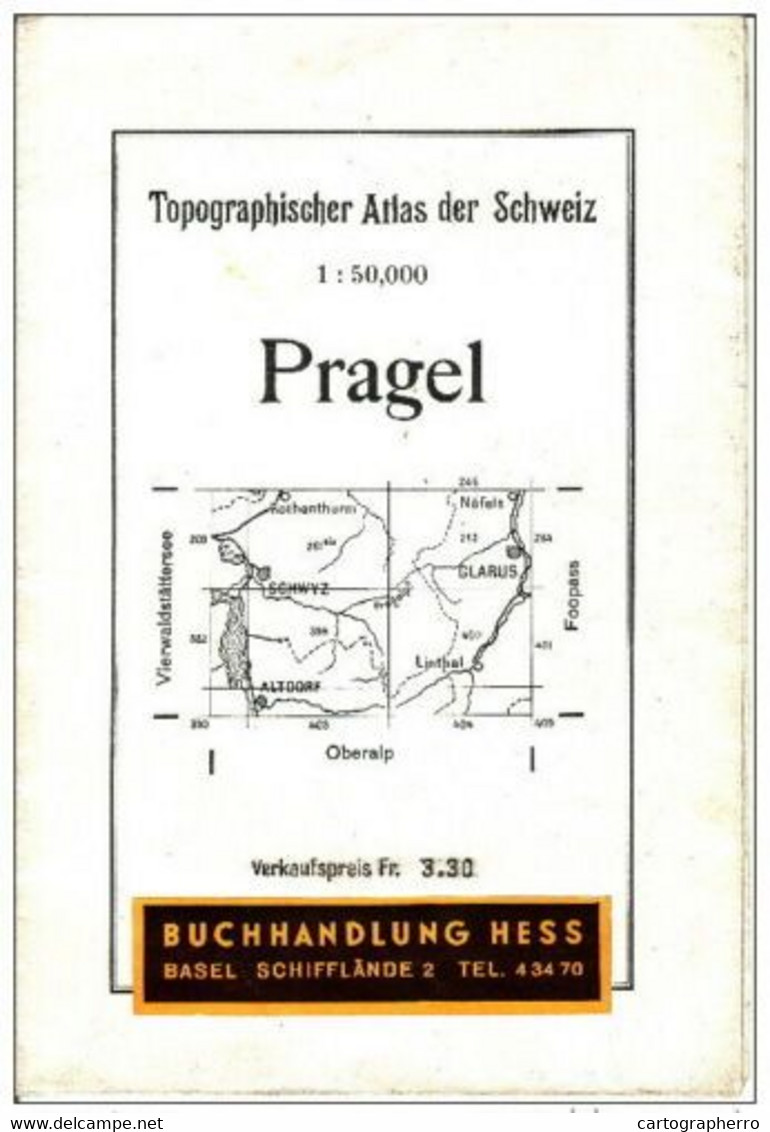 Topographischer Atlas Der Schweiz Pragel Scale 1:50.000 - Cartes Topographiques