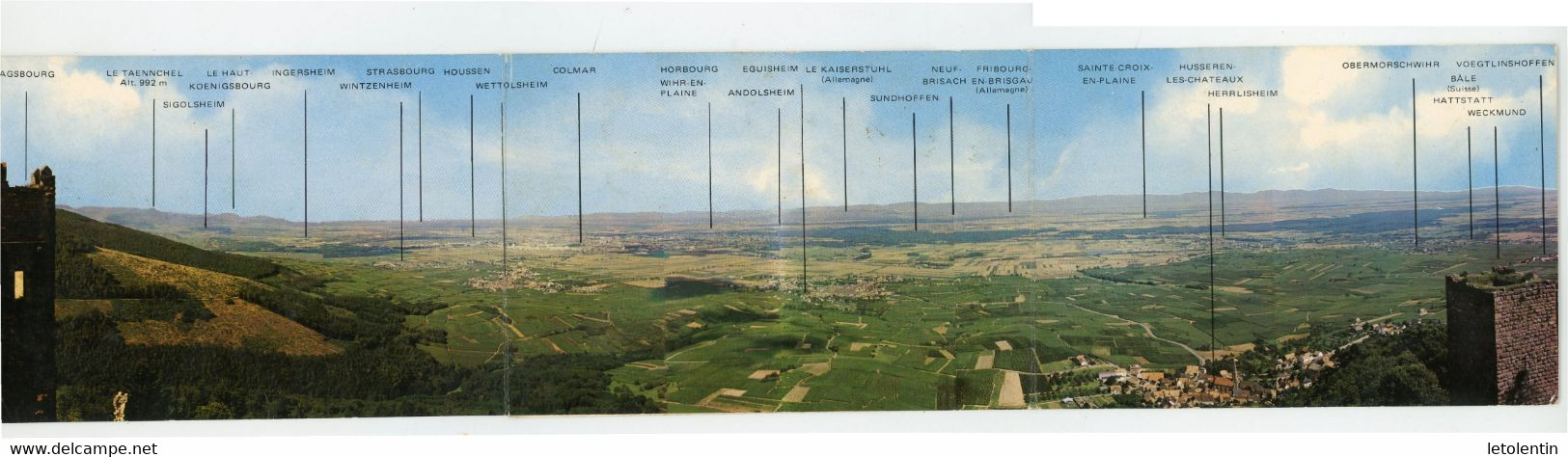 CPM Panoramique - 68 - WINTZENHEIM  - LA ROUTE DES CINQ CHATEAUX (TRIPTYQUE) - Wintzenheim