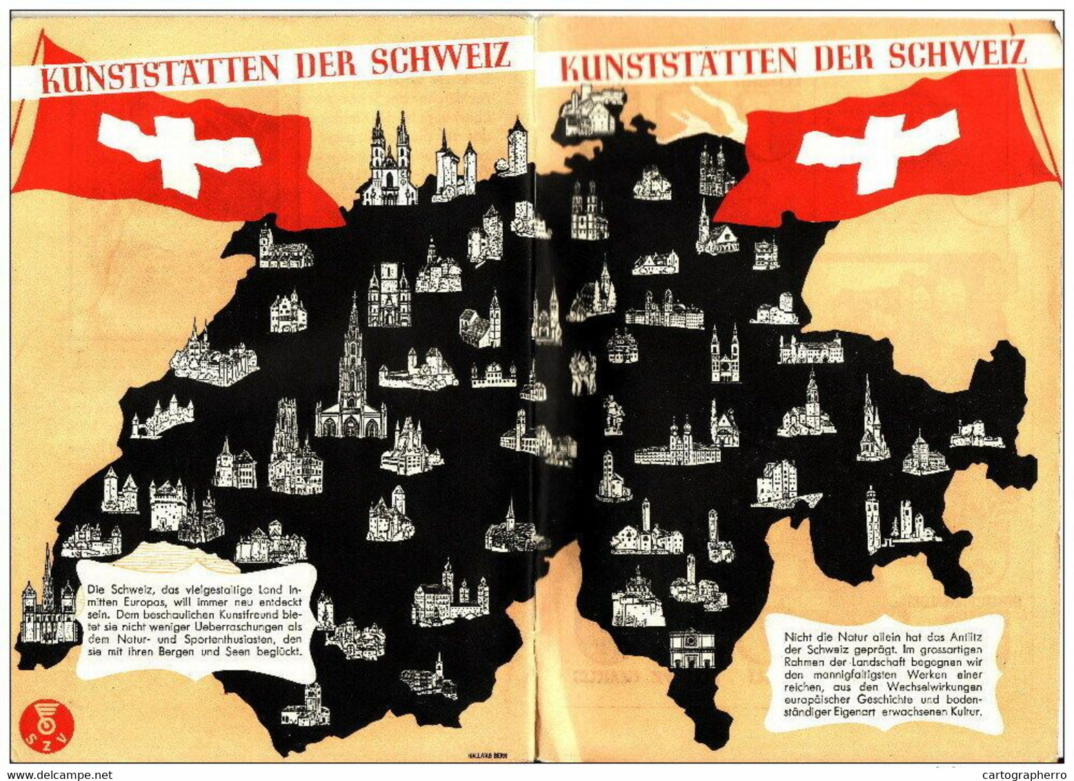 Kunststatten Der Schweiz Switzerland - Ein Kleiner Fuhrer Von Hans Jenny, Maps - Schweiz