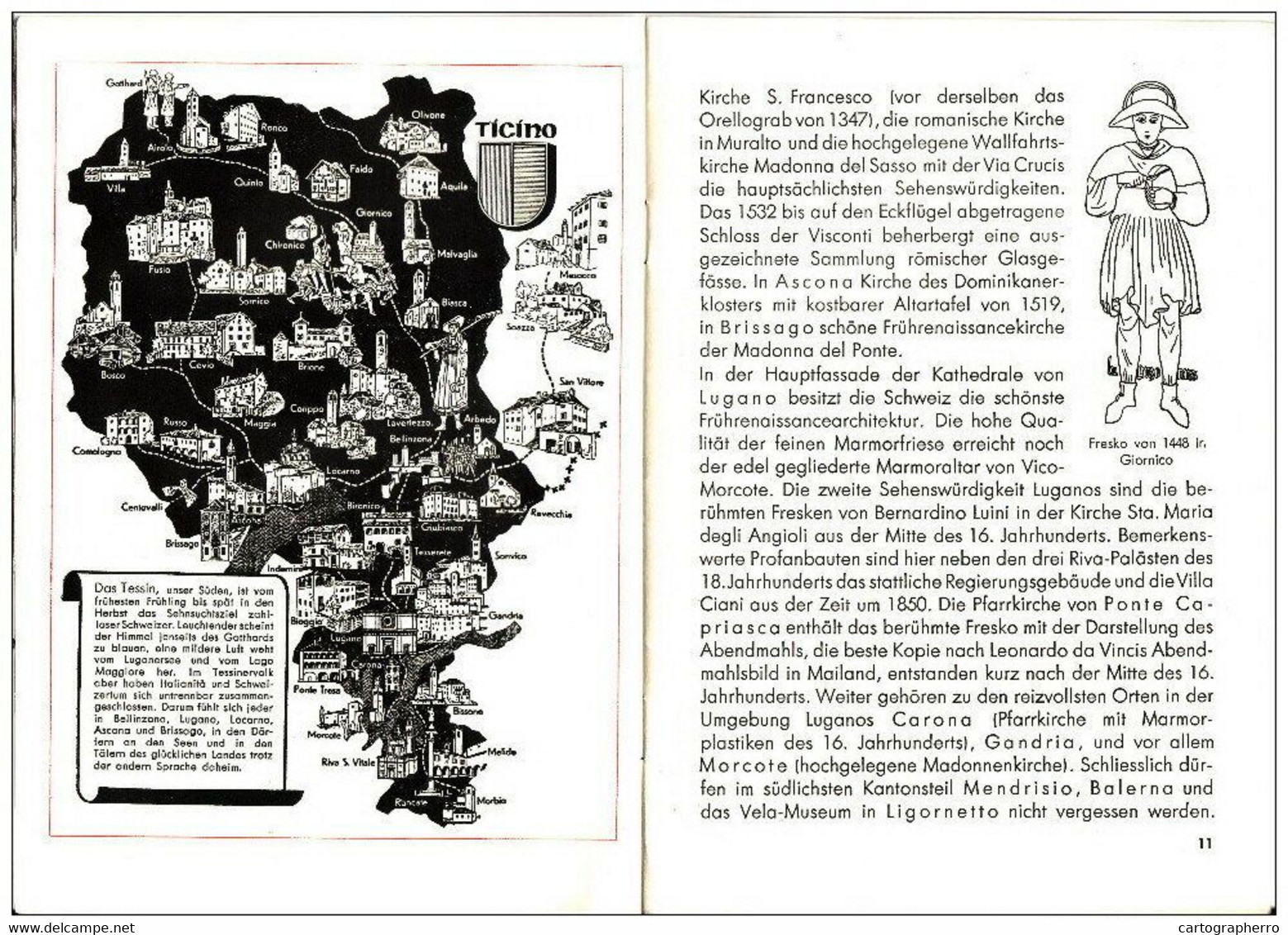 Kunststatten der Schweiz Switzerland - Ein Kleiner Fuhrer von Hans Jenny, maps