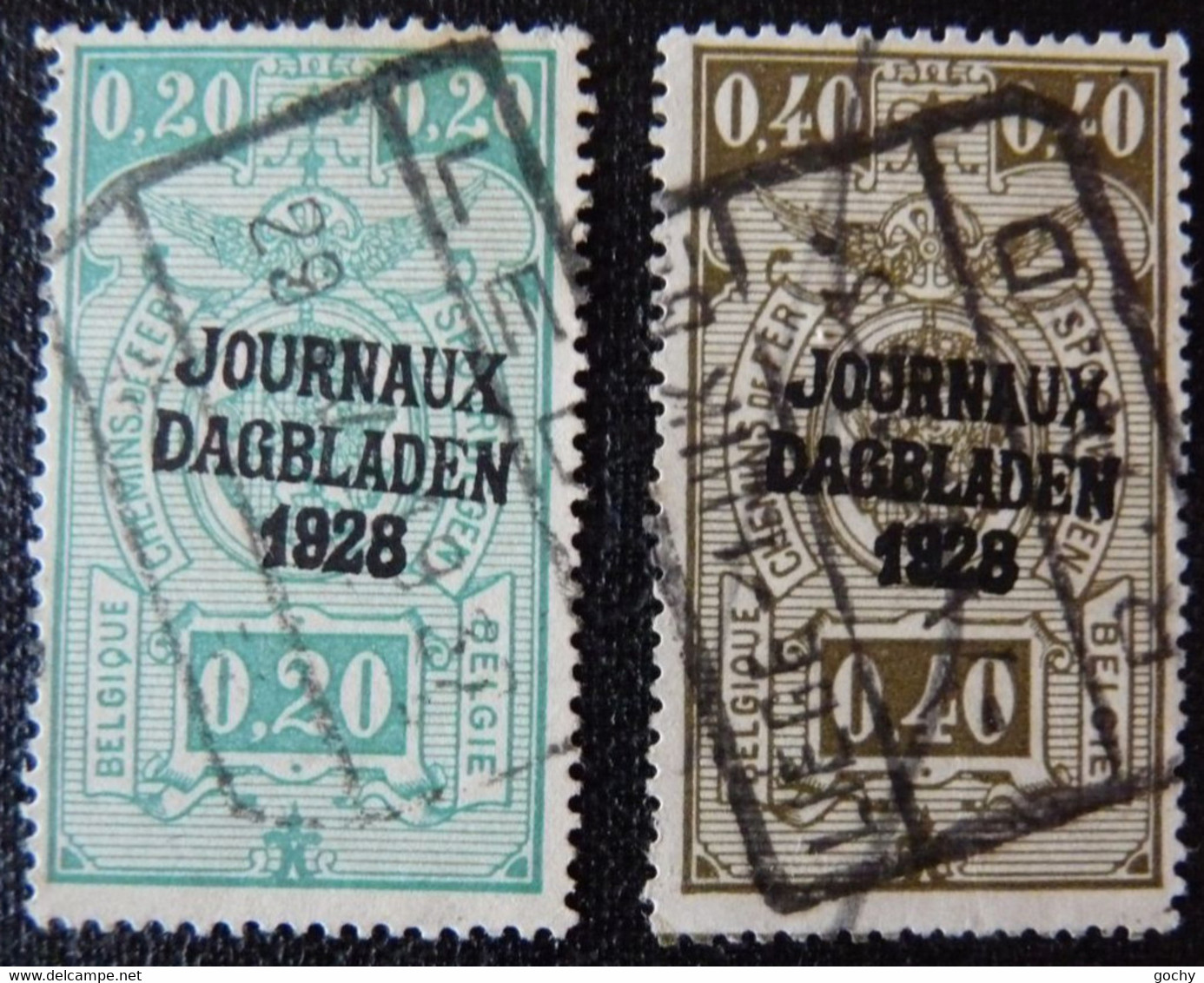 Belgium 1928  :  JOURNAUX :  JO 2 / 3  Cat.: ??,00€  Obli. Surcharge Oblique Curiosité - Journaux [JO]