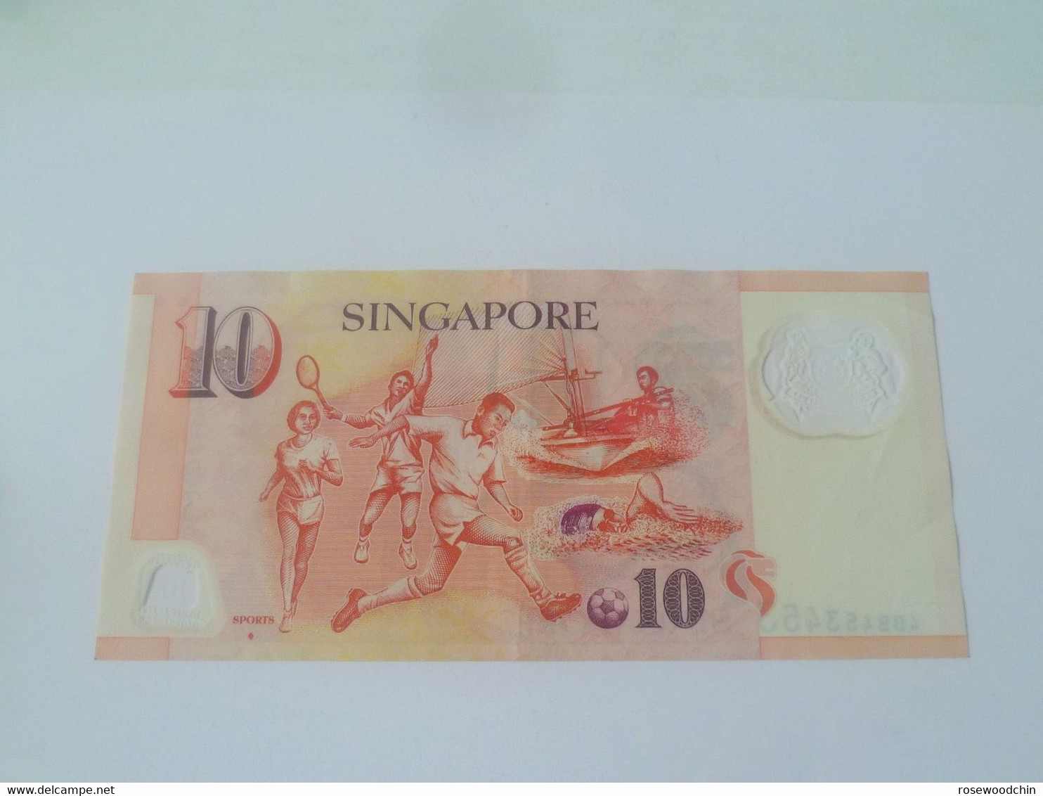 RARE !!!  Singapore $10 Dollars Portrait Series Very Lucky Repeater Number Banknote 4BB453453 (#199)  AU - Singapore