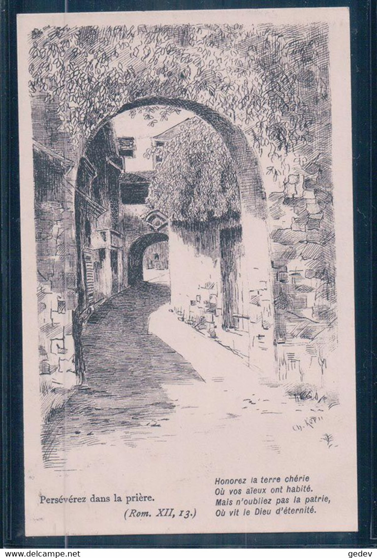 St Saphorin VD Lavaux, Le Pont Des Soupir  Par Kern (21.2.1917) - Saint-Saphorin