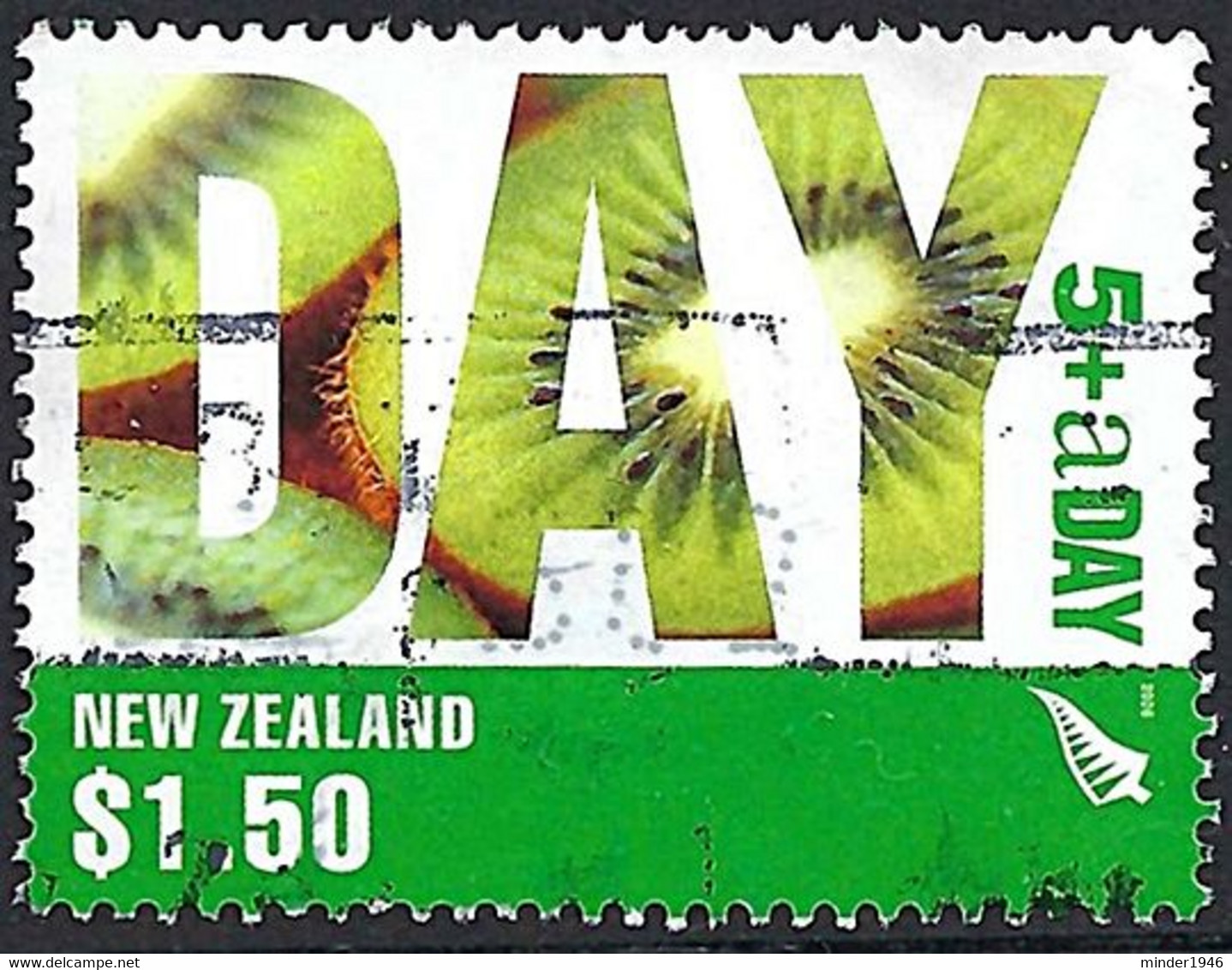 NEW ZEALAND 2006 QEII $1.50 Green, Children's Health Camps - Healthy Living - 5+ A Day FU - Gebruikt